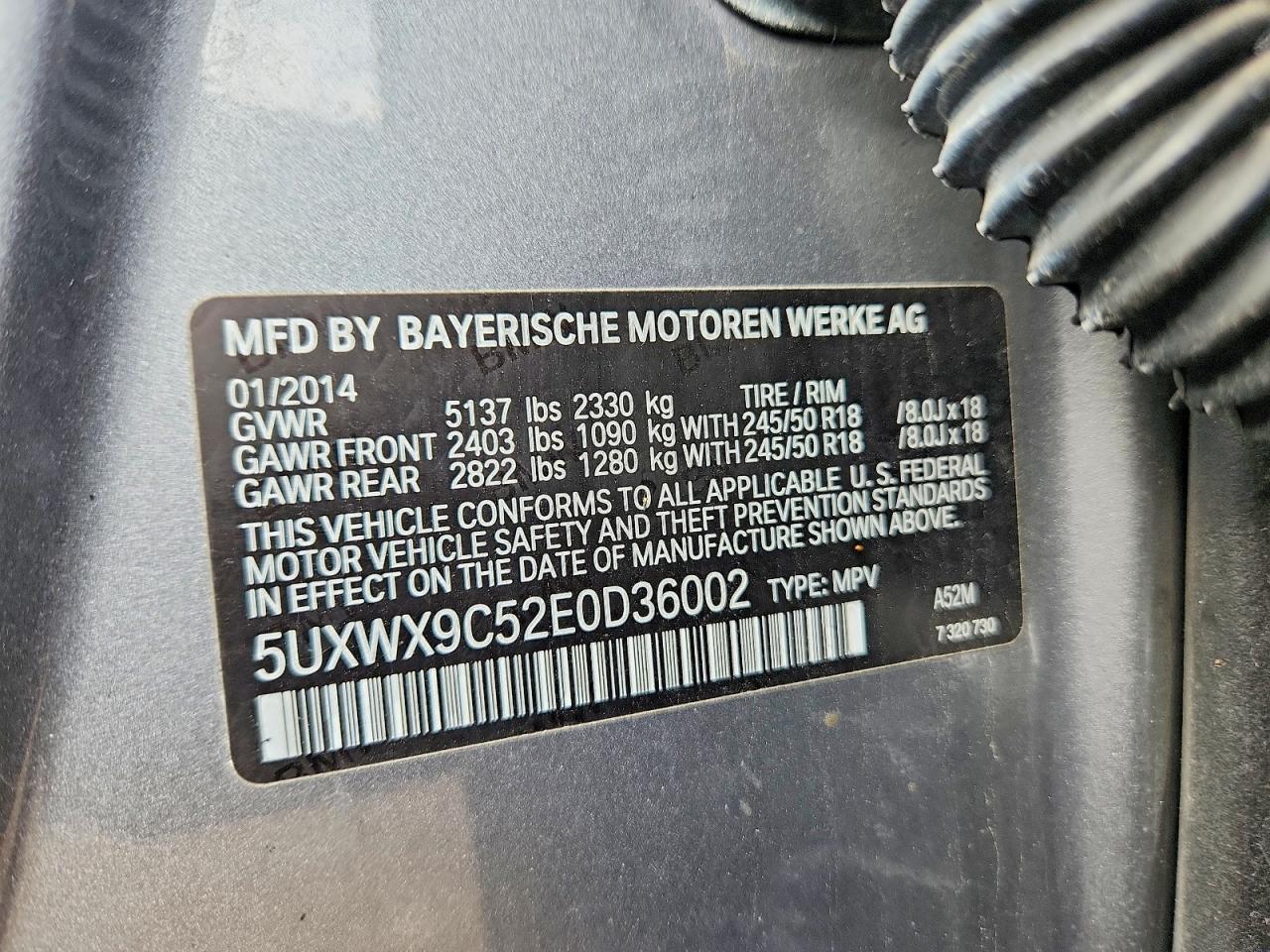 2014 Bmw X3 Xdrive28i Gray vin: 5UXWX9C52E0D36002