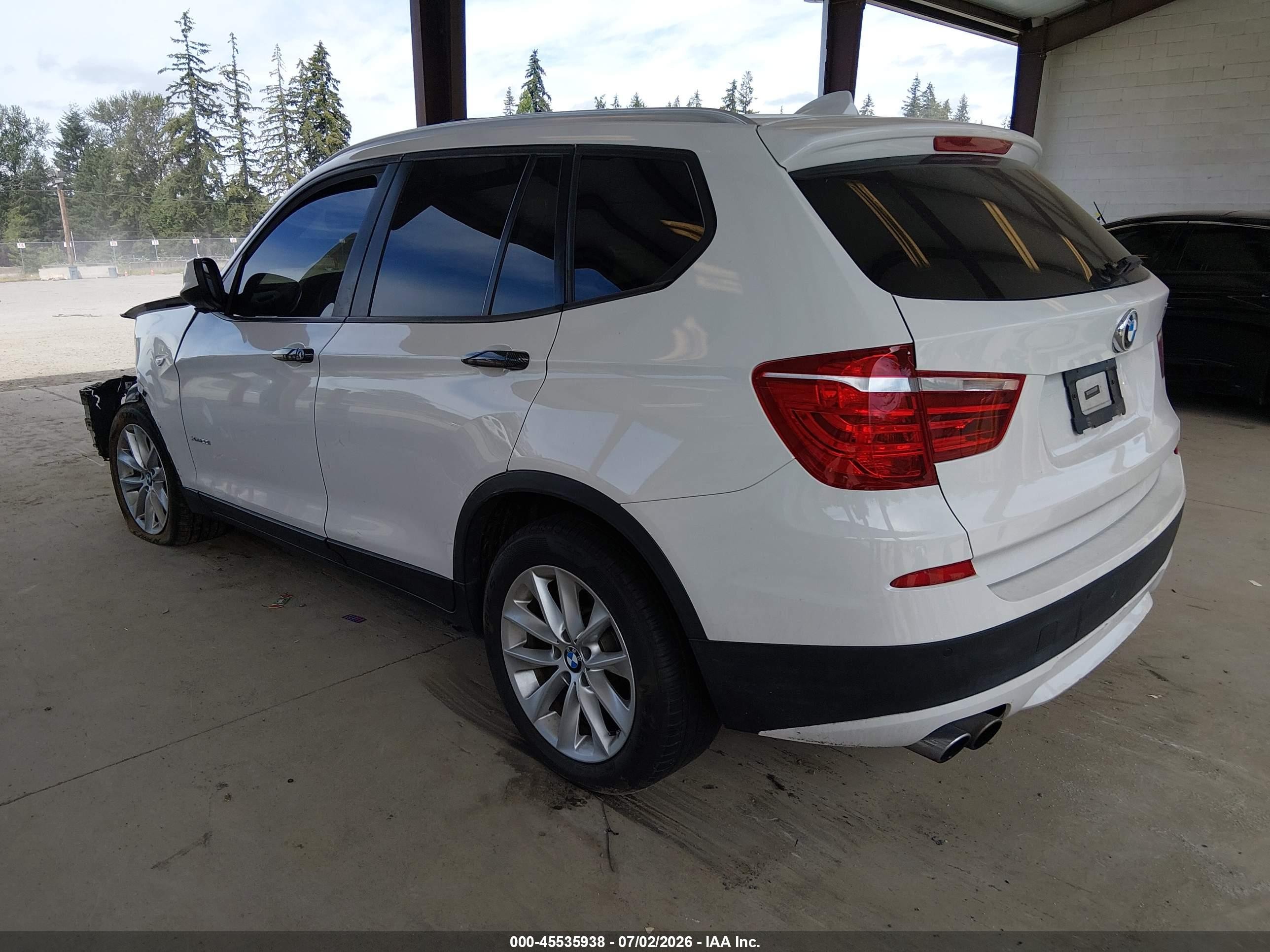 2014 Bmw X3 Xdrive28i White vin: 5UXWX9C52E0D43516