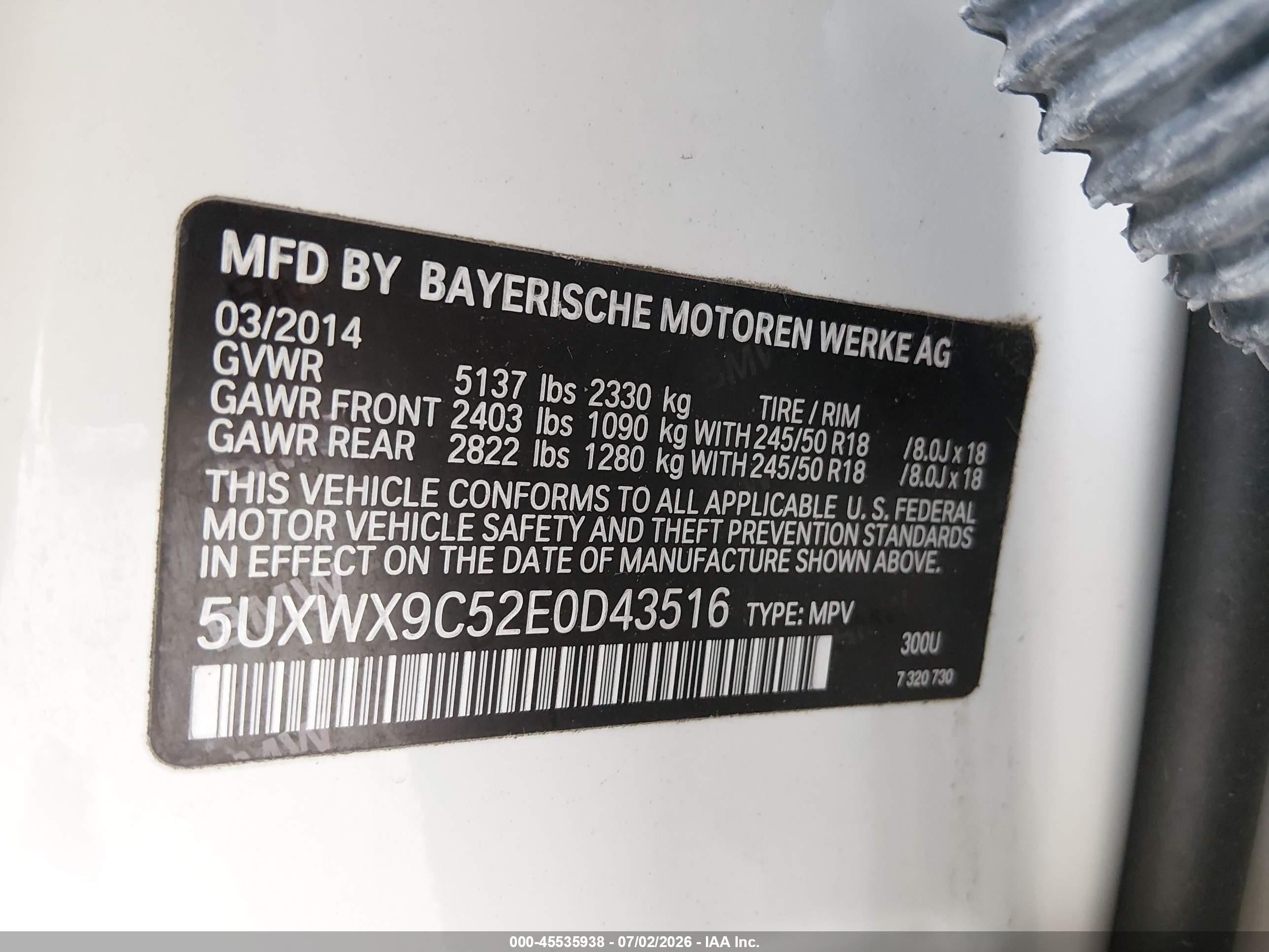2014 Bmw X3 Xdrive28i White vin: 5UXWX9C52E0D43516