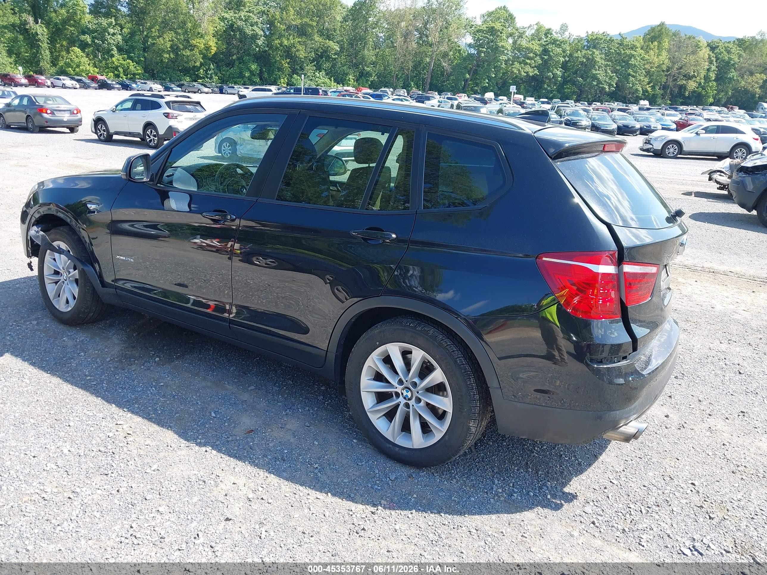 2015 Bmw X3 Xdrive28i Черный vin: 5UXWX9C52F0D52251