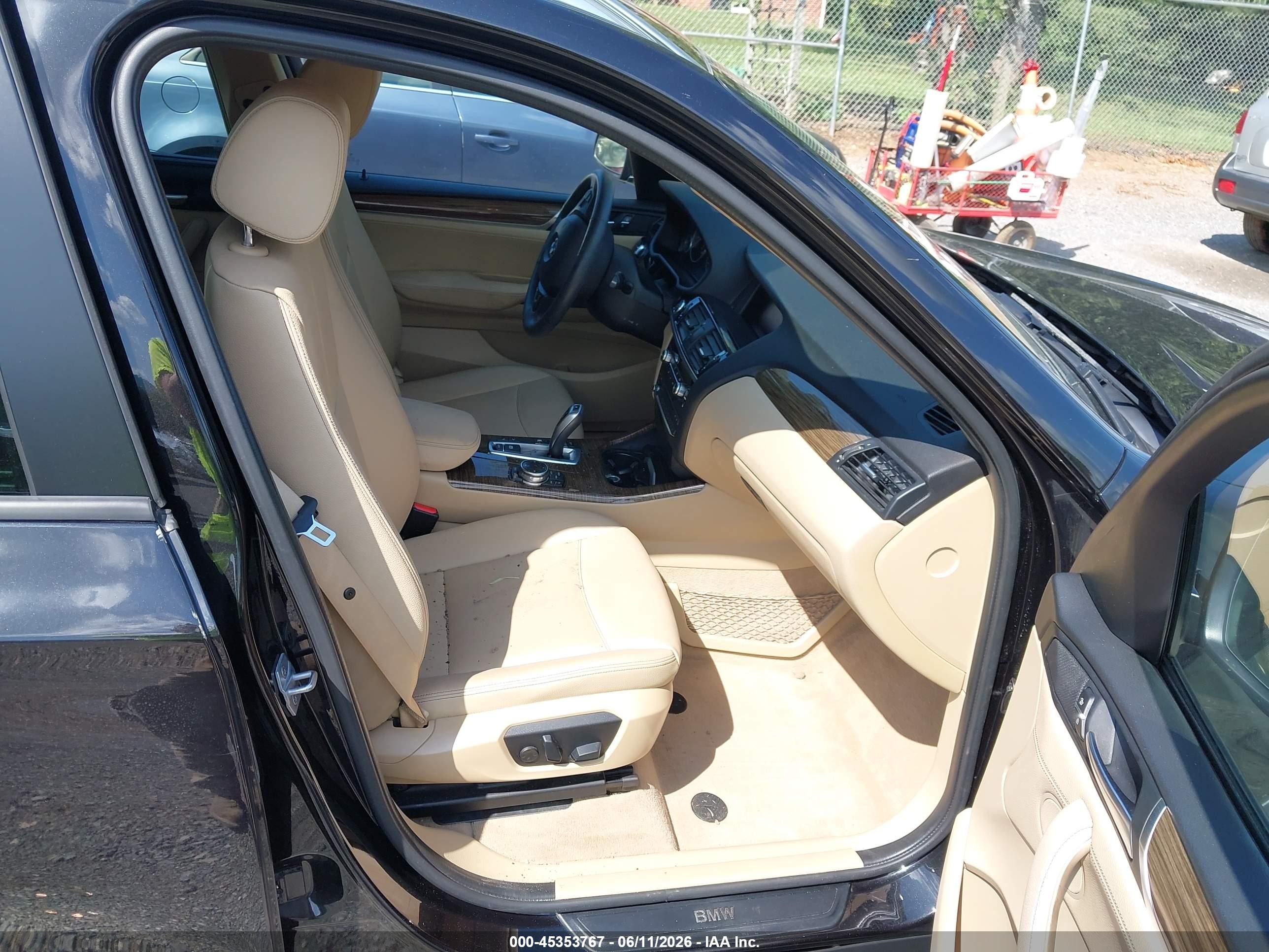 2015 Bmw X3 Xdrive28i Черный vin: 5UXWX9C52F0D52251