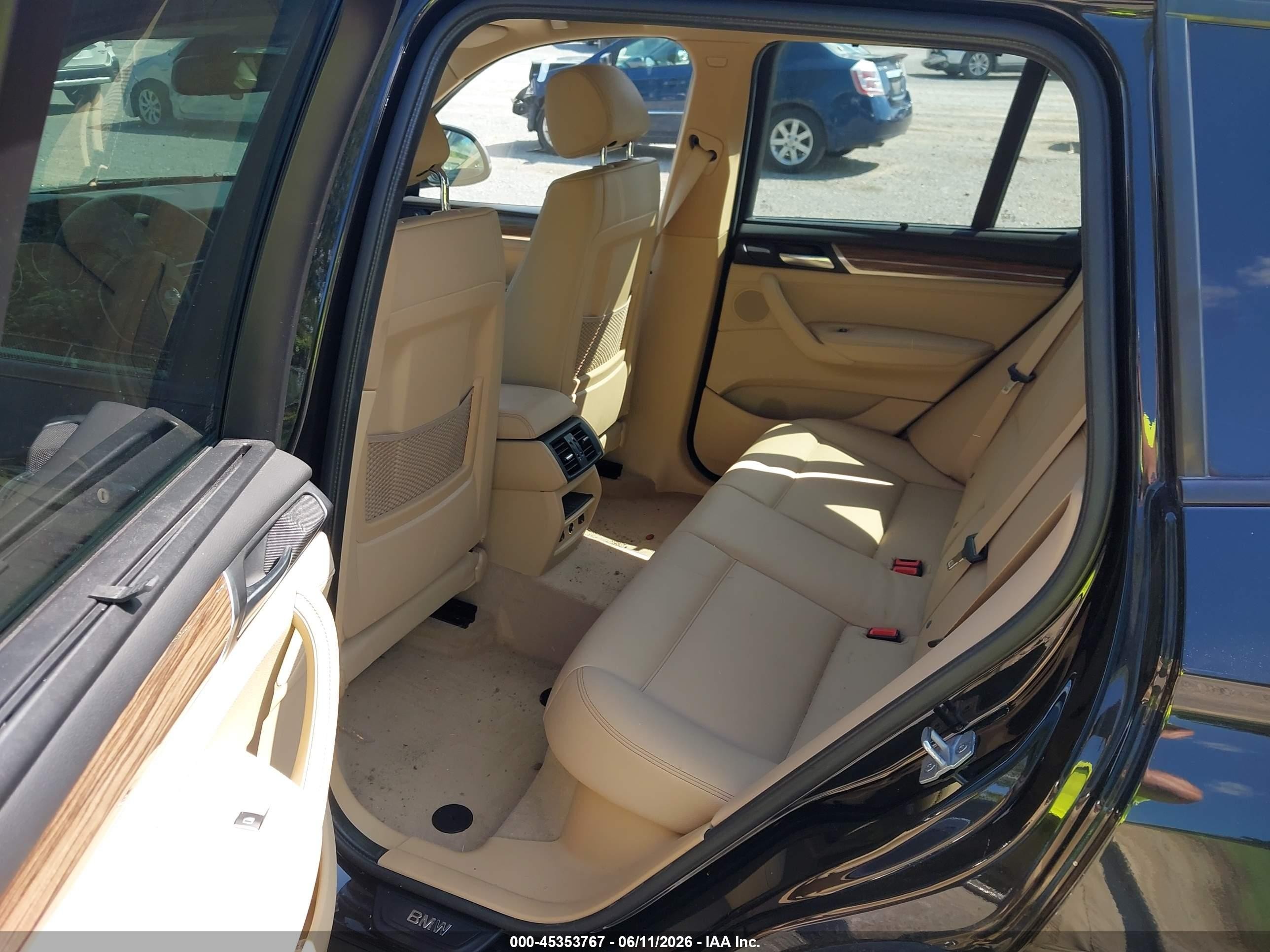2015 Bmw X3 Xdrive28i Черный vin: 5UXWX9C52F0D52251