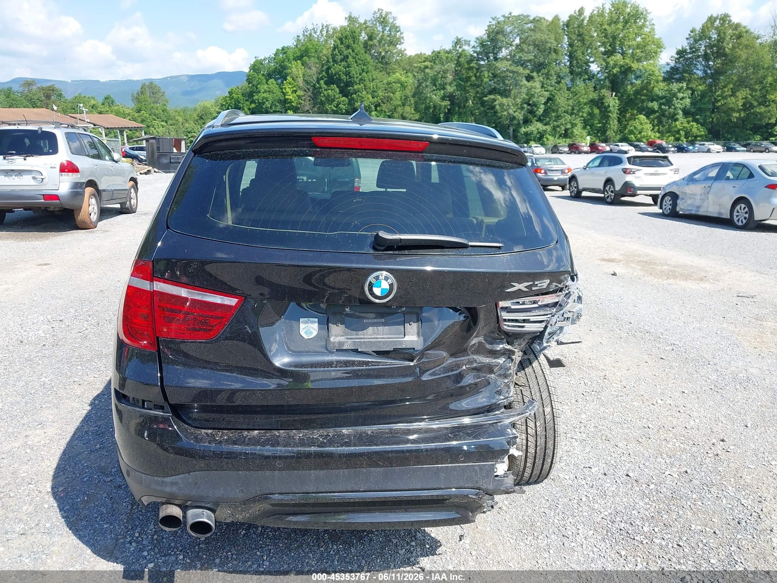 2015 Bmw X3 Xdrive28i Черный vin: 5UXWX9C52F0D52251