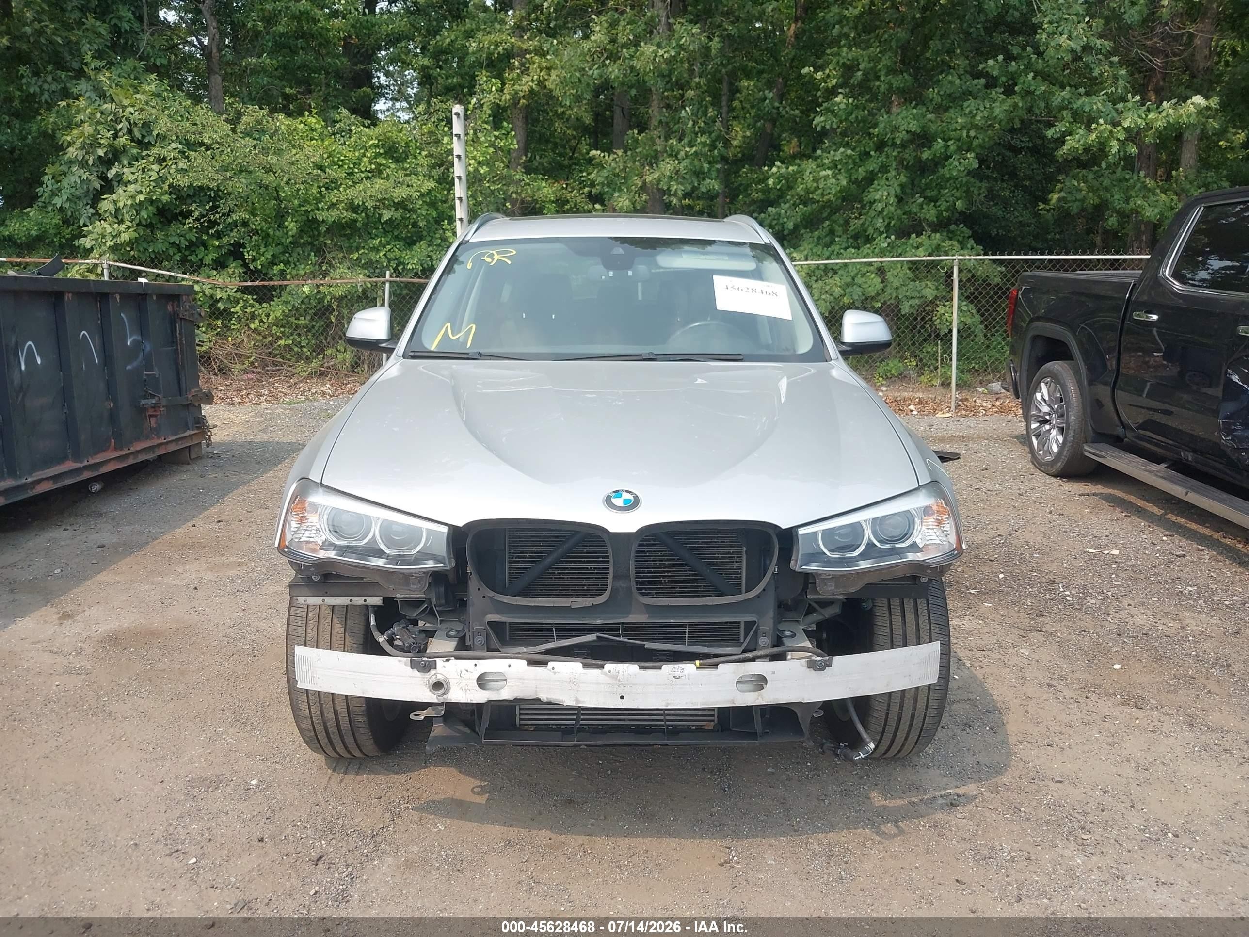 2015 Bmw X3 Xdrive28i Silver vin: 5UXWX9C52F0D54565
