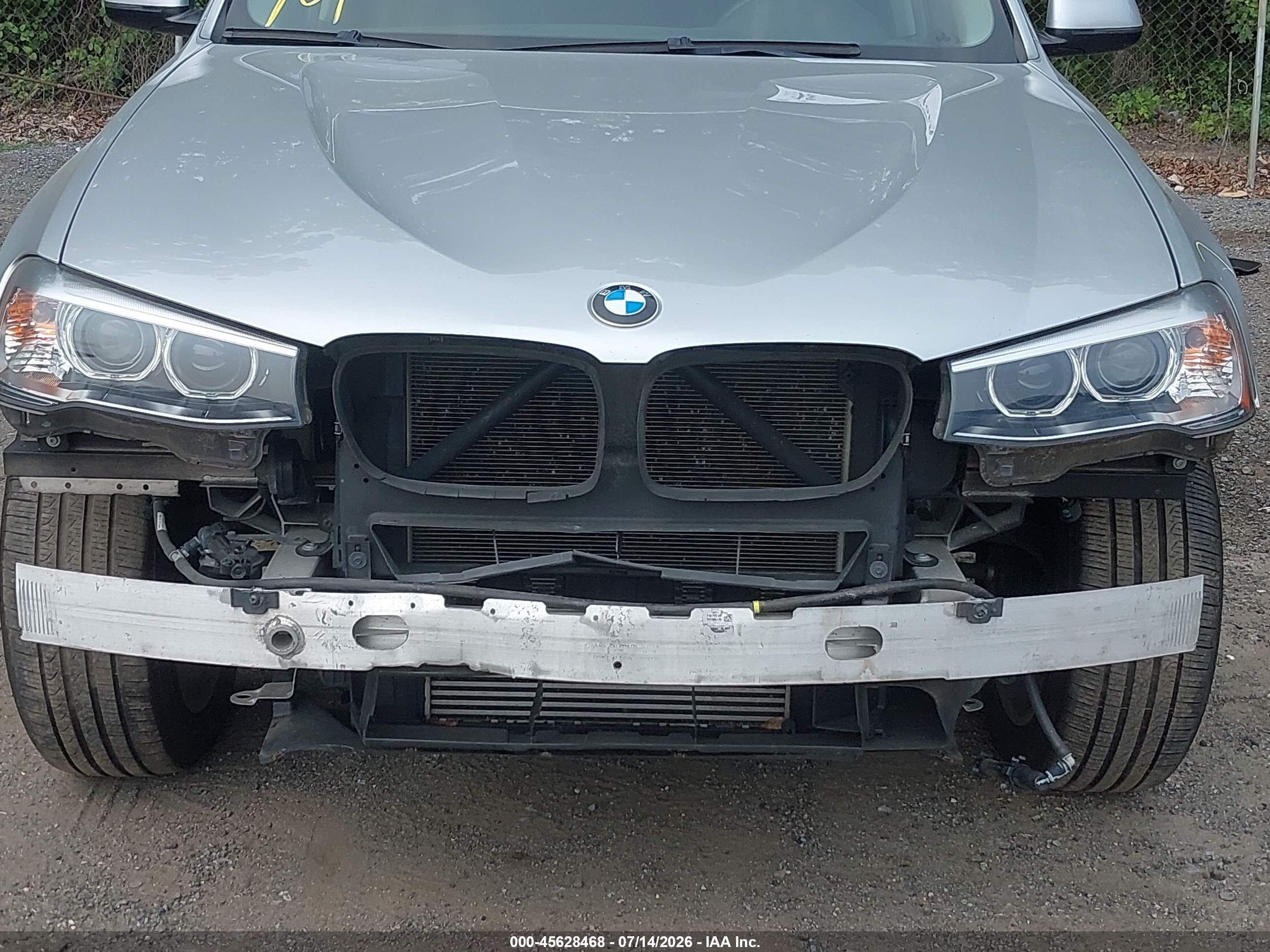 2015 Bmw X3 Xdrive28i Silver vin: 5UXWX9C52F0D54565
