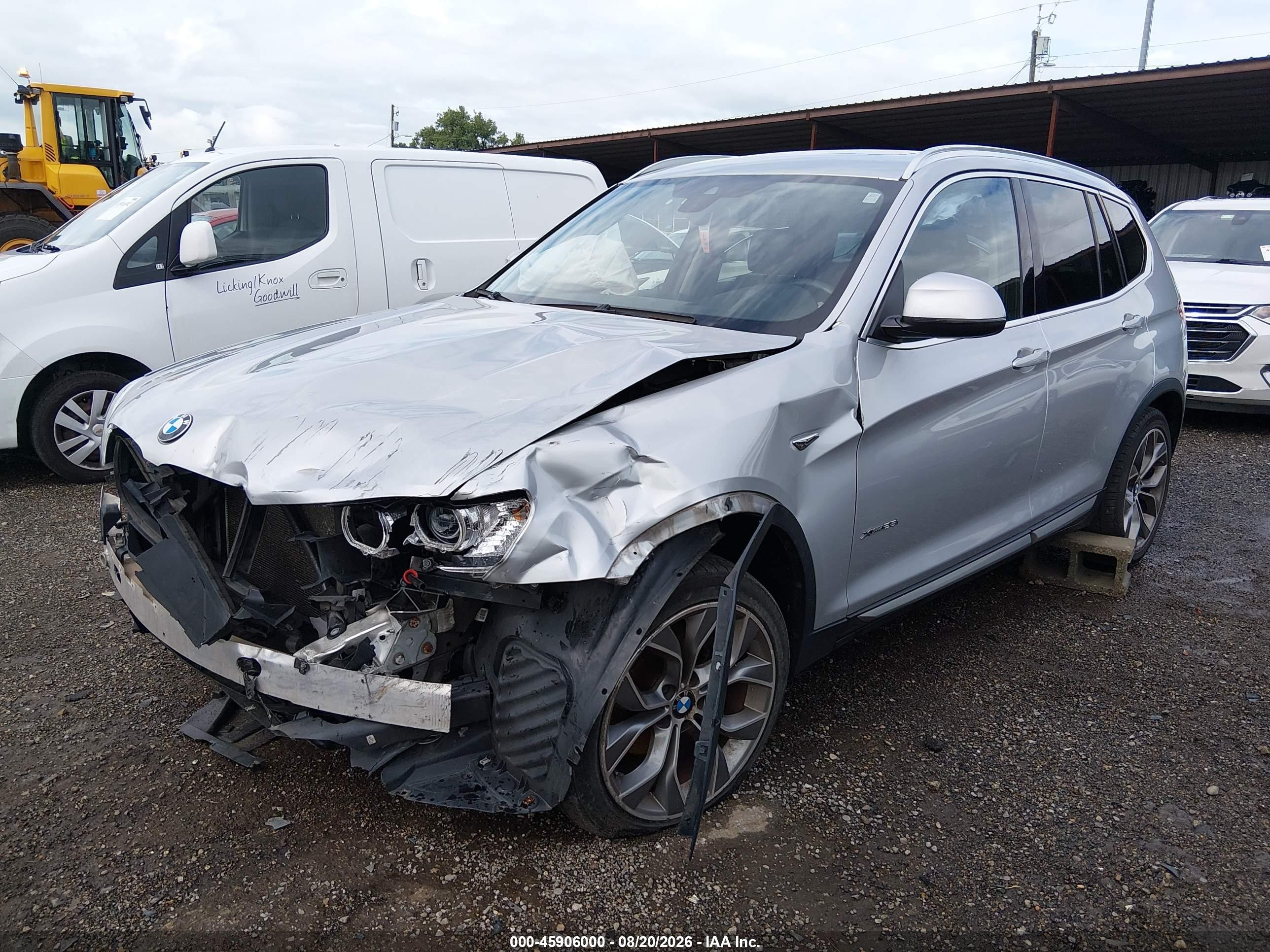 2015 Bmw X3 Xdrive28i Silver vin: 5UXWX9C52F0D56736