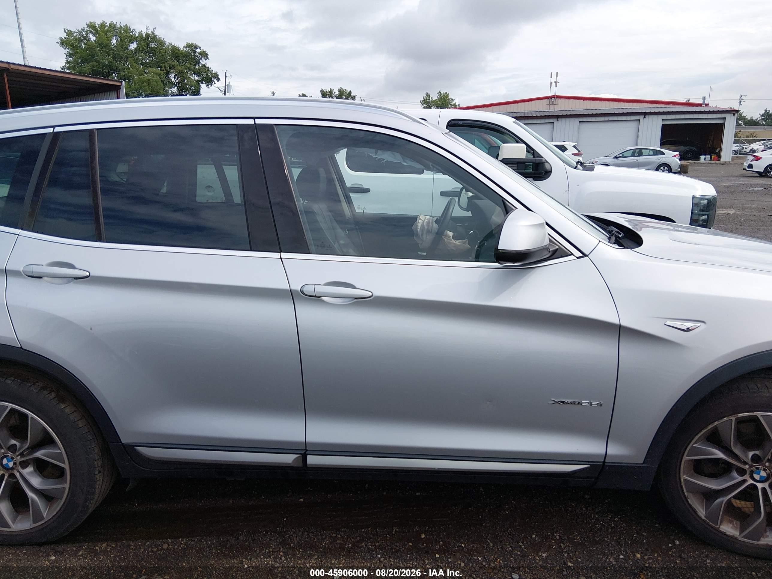 2015 Bmw X3 Xdrive28i Silver vin: 5UXWX9C52F0D56736