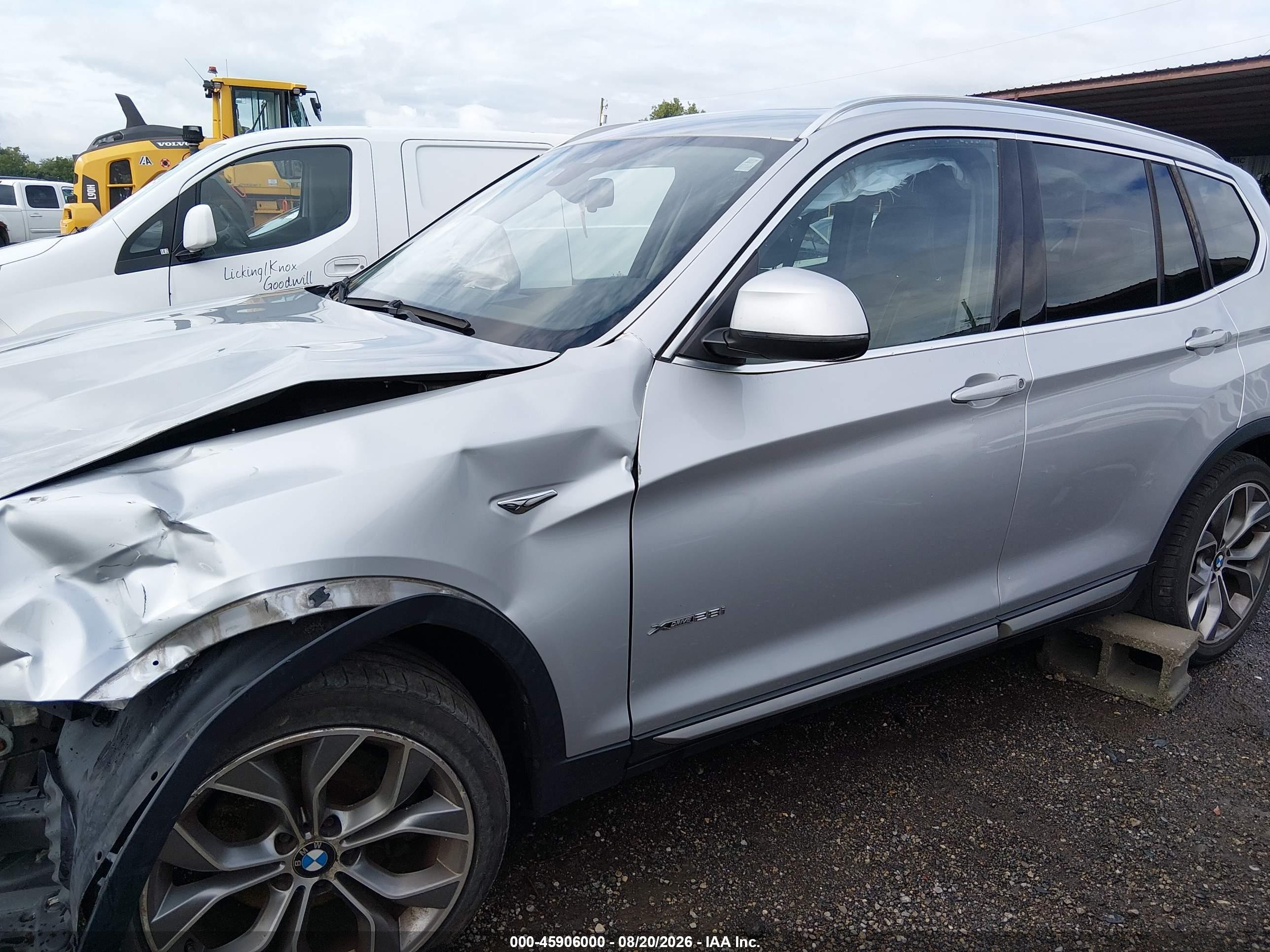 2015 Bmw X3 Xdrive28i Silver vin: 5UXWX9C52F0D56736