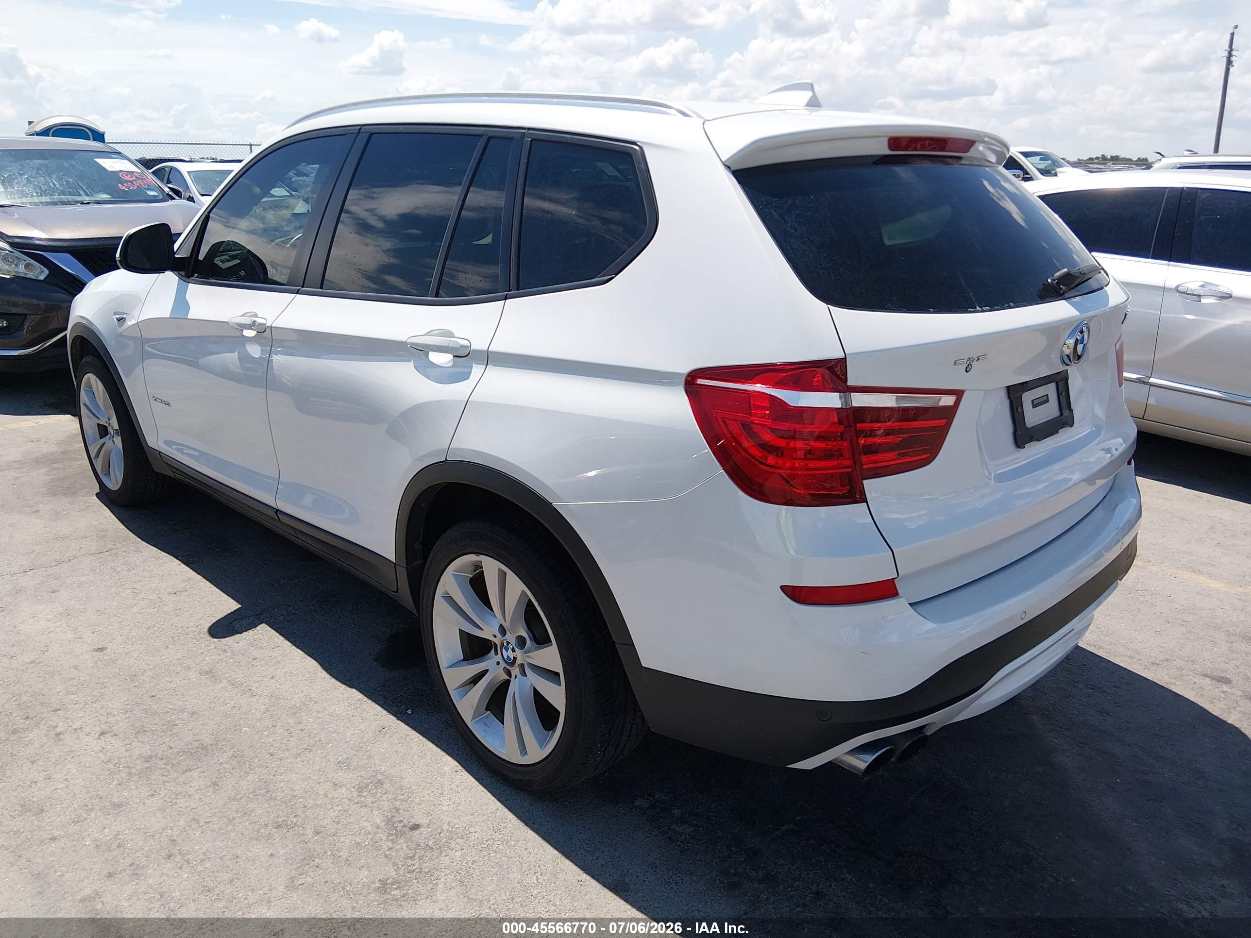 2015 Bmw X3 Xdrive28i White vin: 5UXWX9C52F0D56879