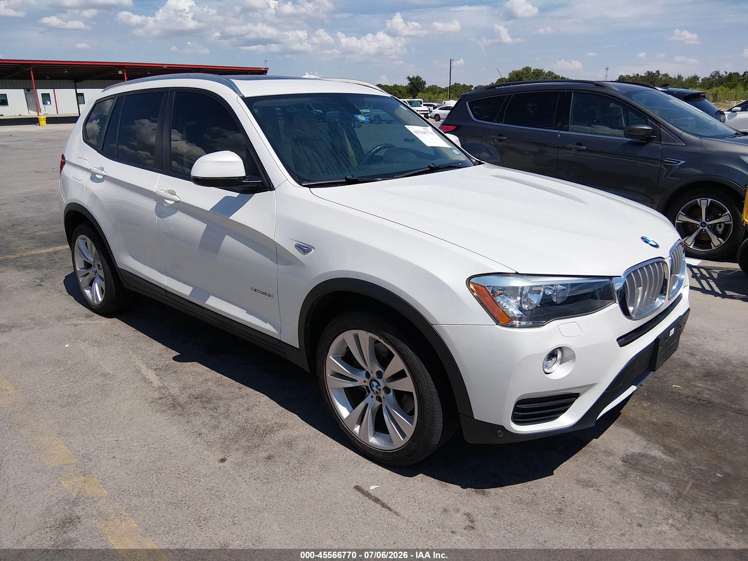 2015 Bmw X3 Xdrive28i White vin: 5UXWX9C52F0D56879