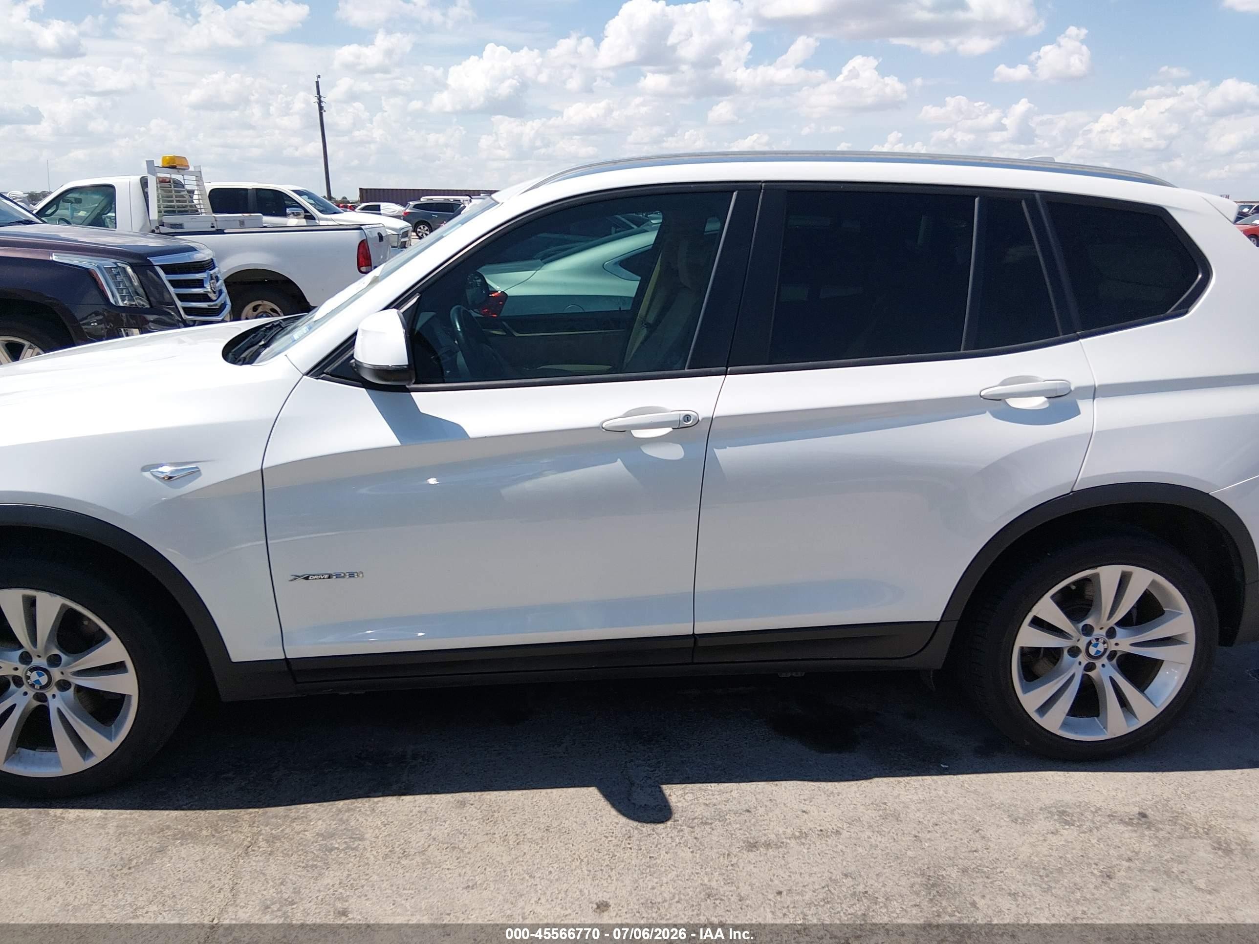 2015 Bmw X3 Xdrive28i White vin: 5UXWX9C52F0D56879