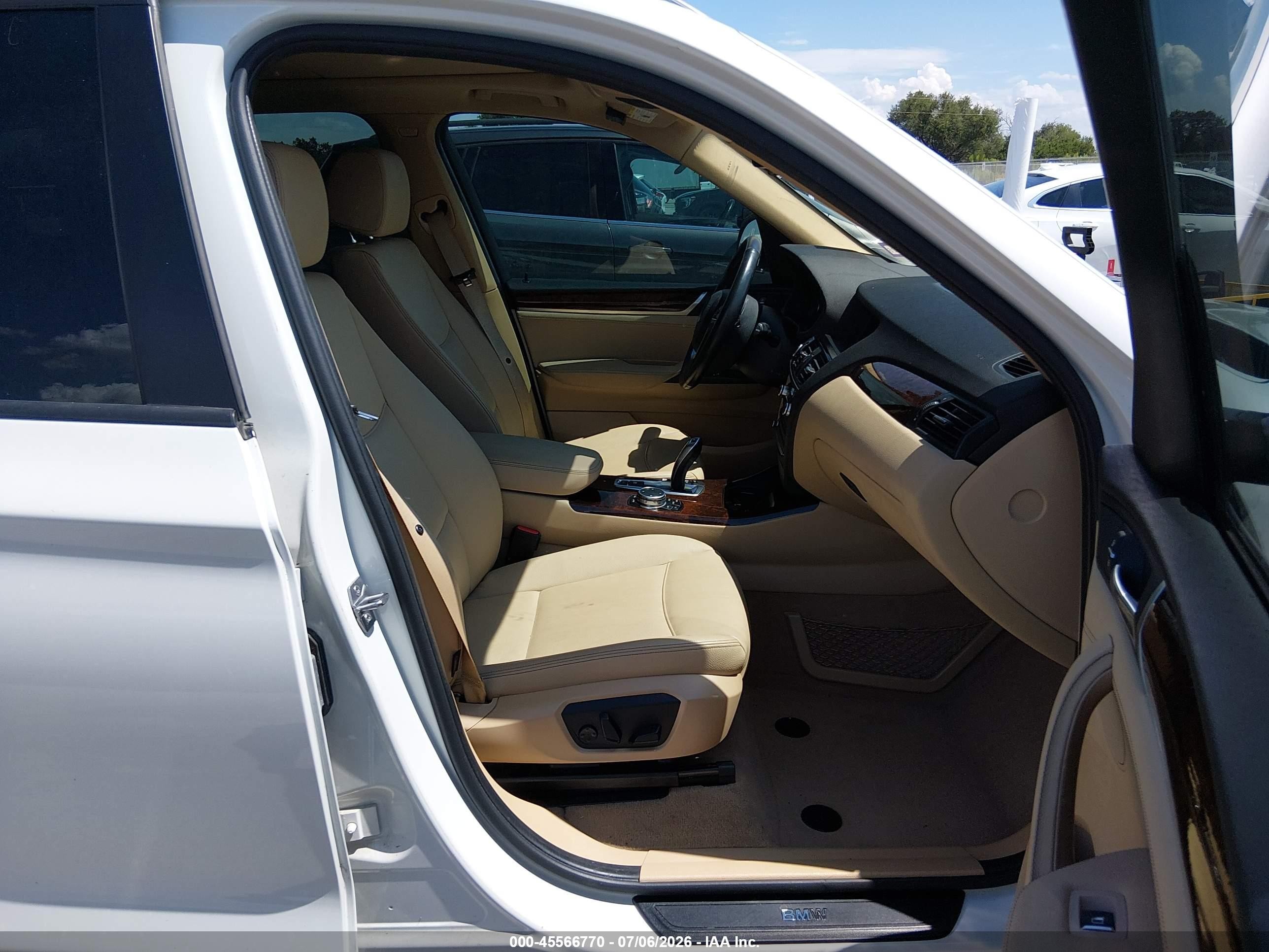 2015 Bmw X3 Xdrive28i White vin: 5UXWX9C52F0D56879