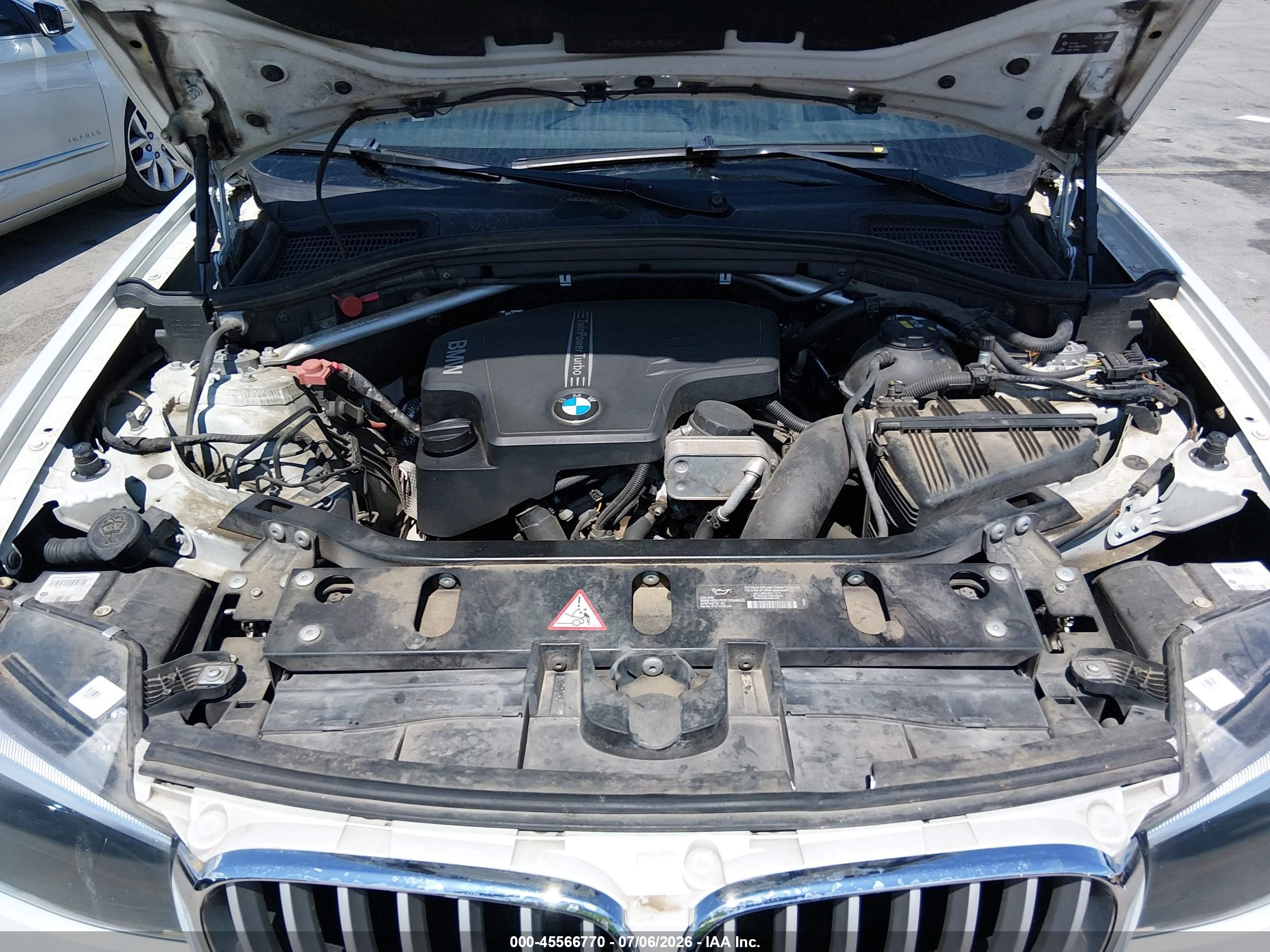 2015 Bmw X3 Xdrive28i White vin: 5UXWX9C52F0D56879