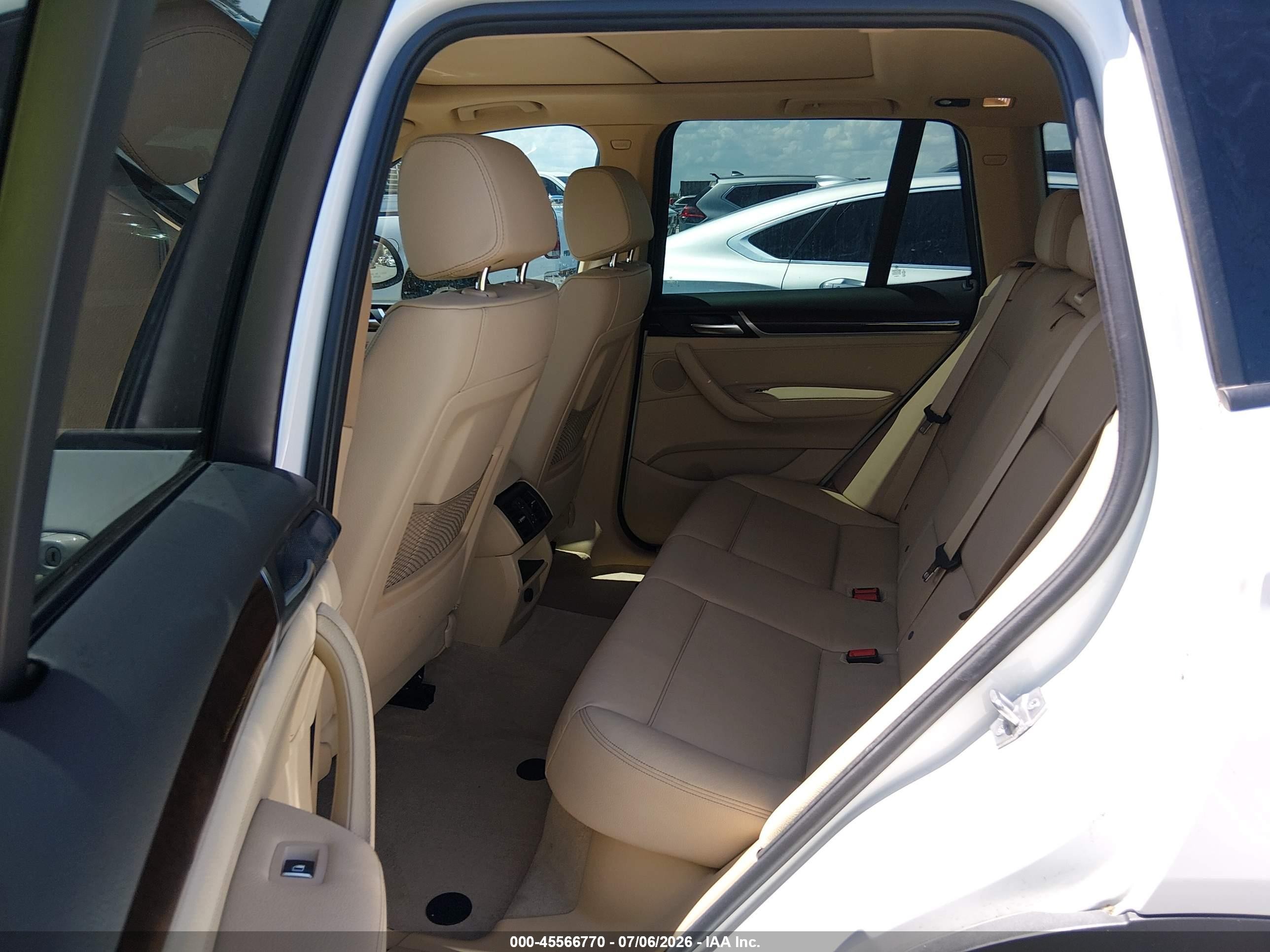 2015 Bmw X3 Xdrive28i White vin: 5UXWX9C52F0D56879