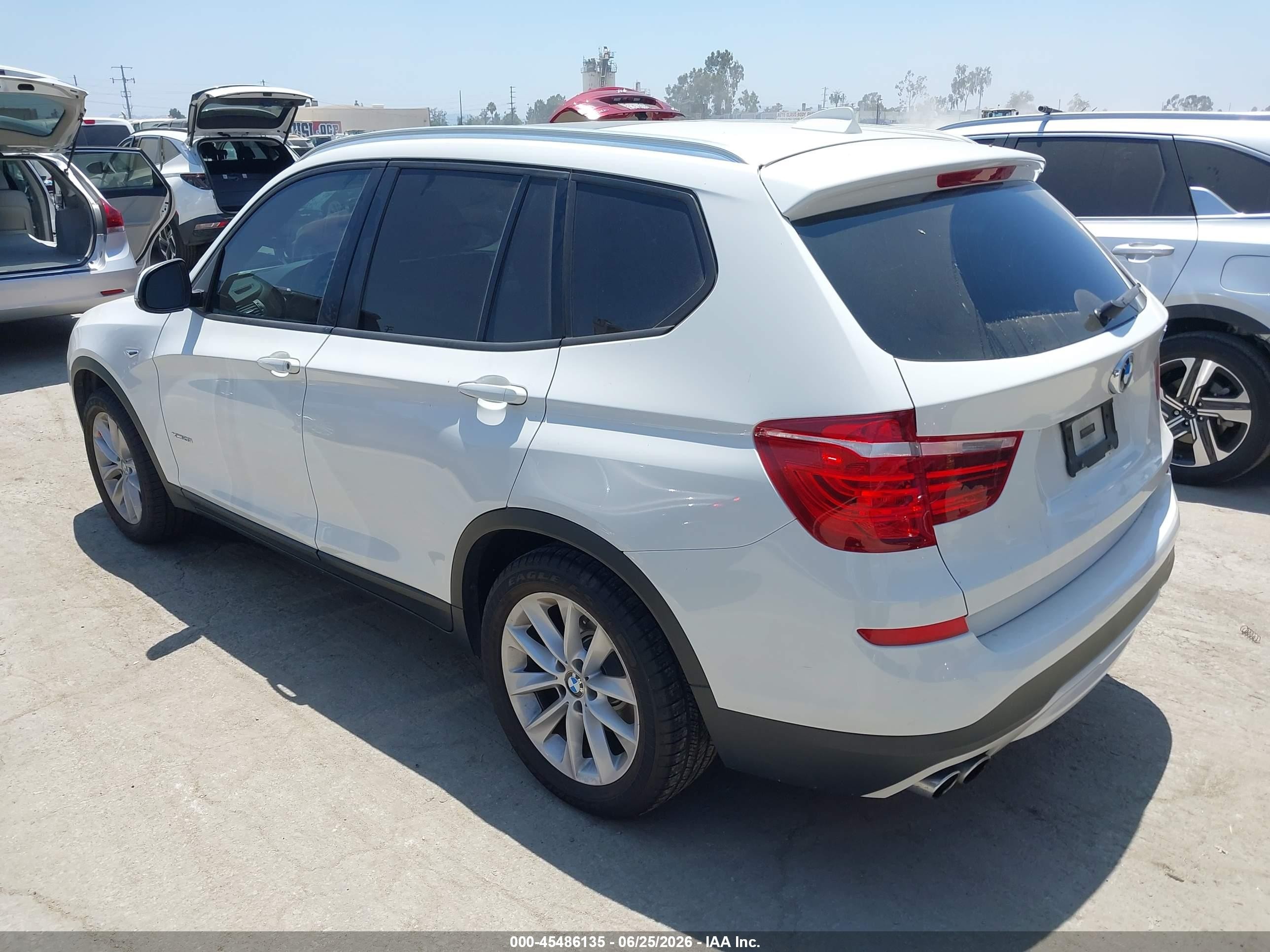 2015 Bmw X3 Xdrive28i White vin: 5UXWX9C52F0D60933