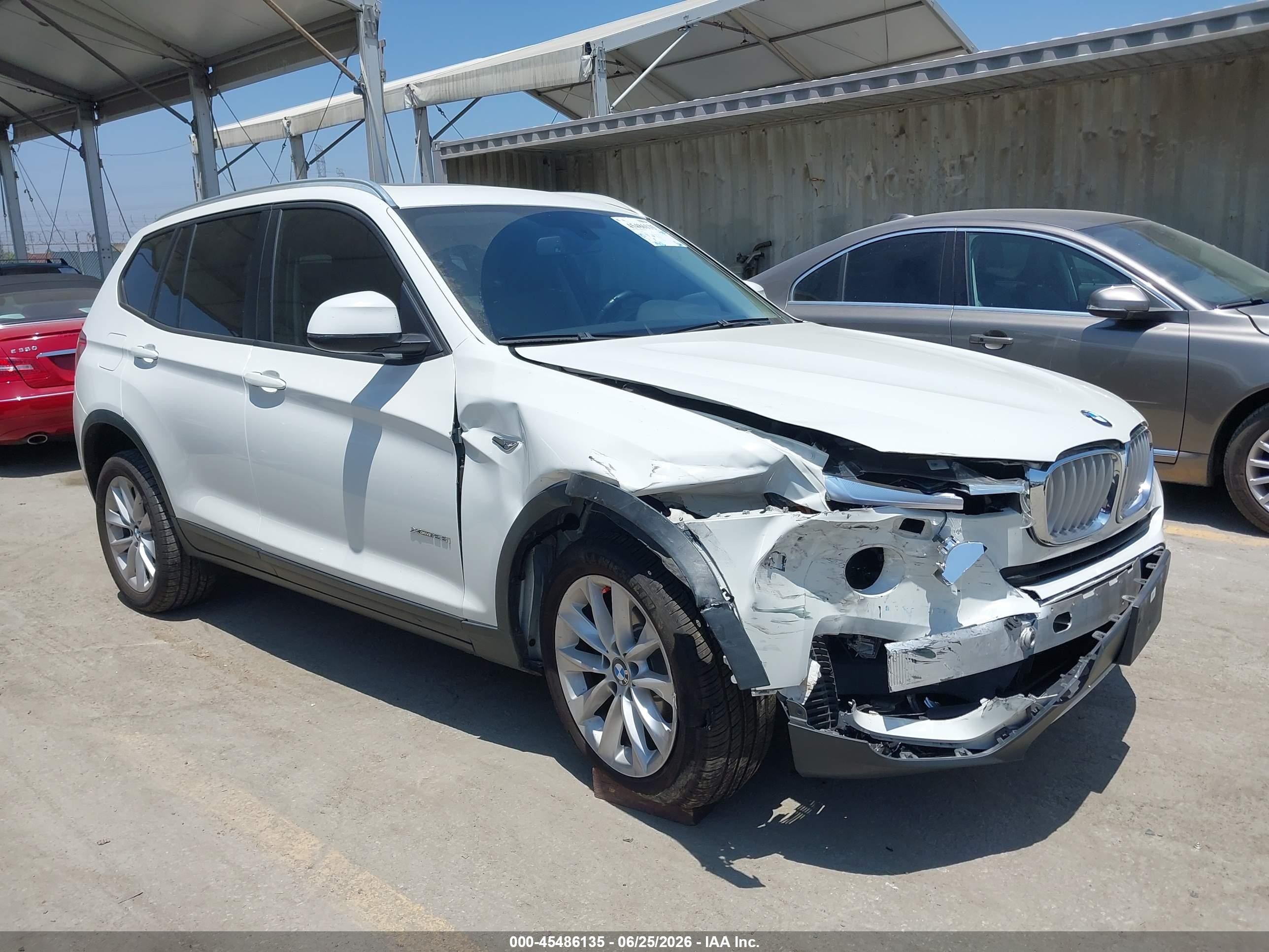 2015 Bmw X3 Xdrive28i White vin: 5UXWX9C52F0D60933