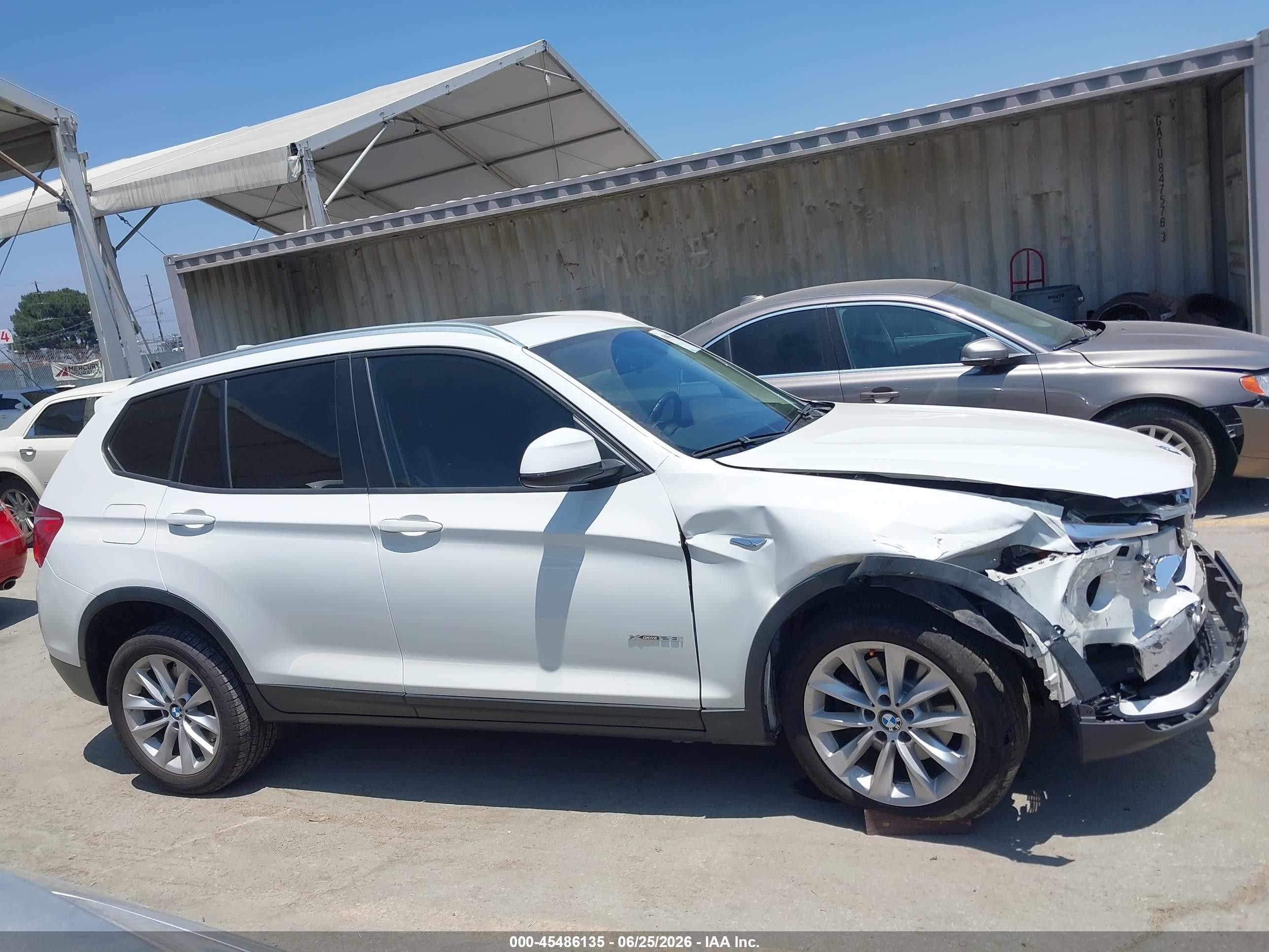 2015 Bmw X3 Xdrive28i White vin: 5UXWX9C52F0D60933