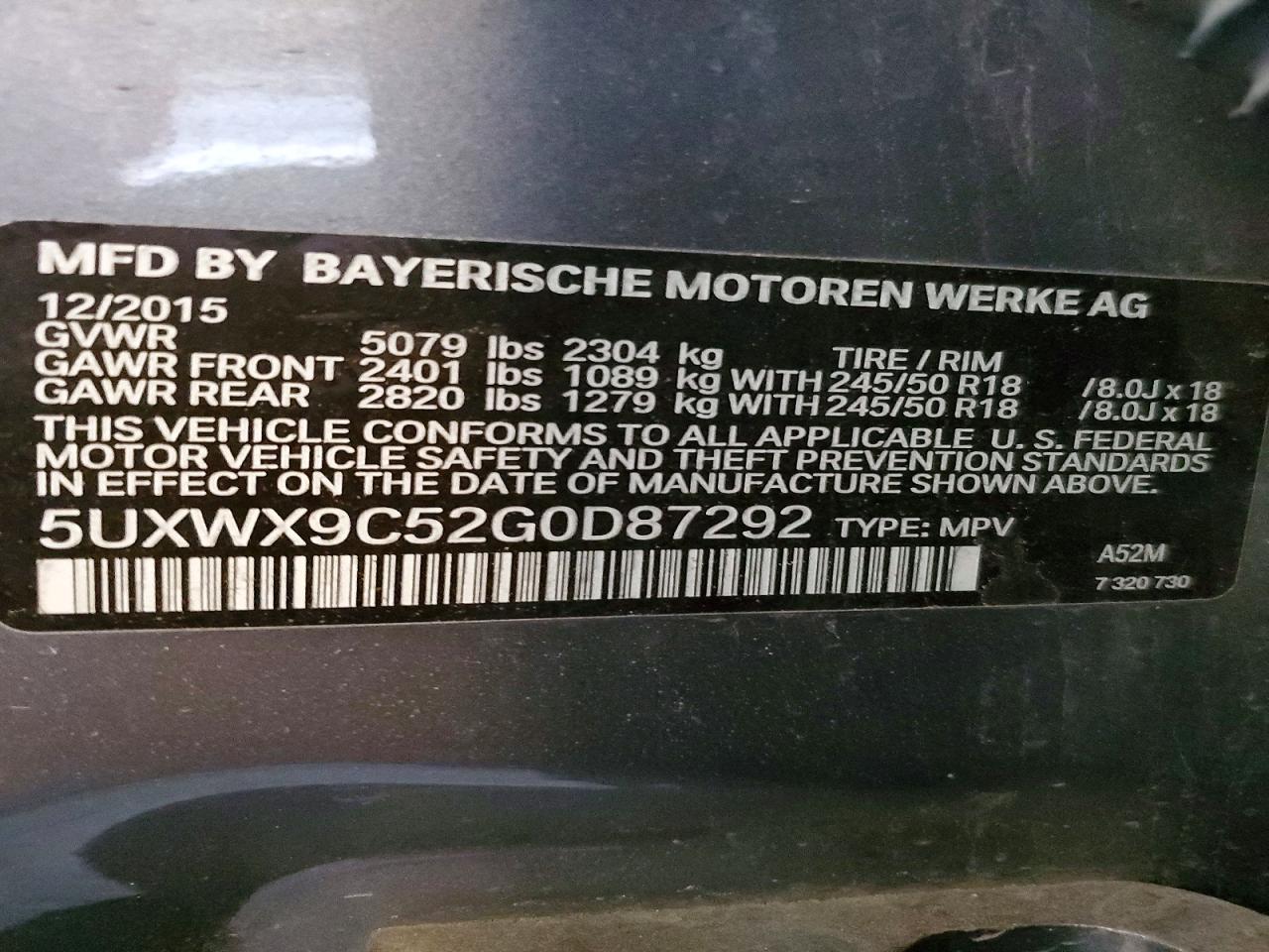 2016 Bmw X3 Xdrive28i Gray vin: 5UXWX9C52G0D87292