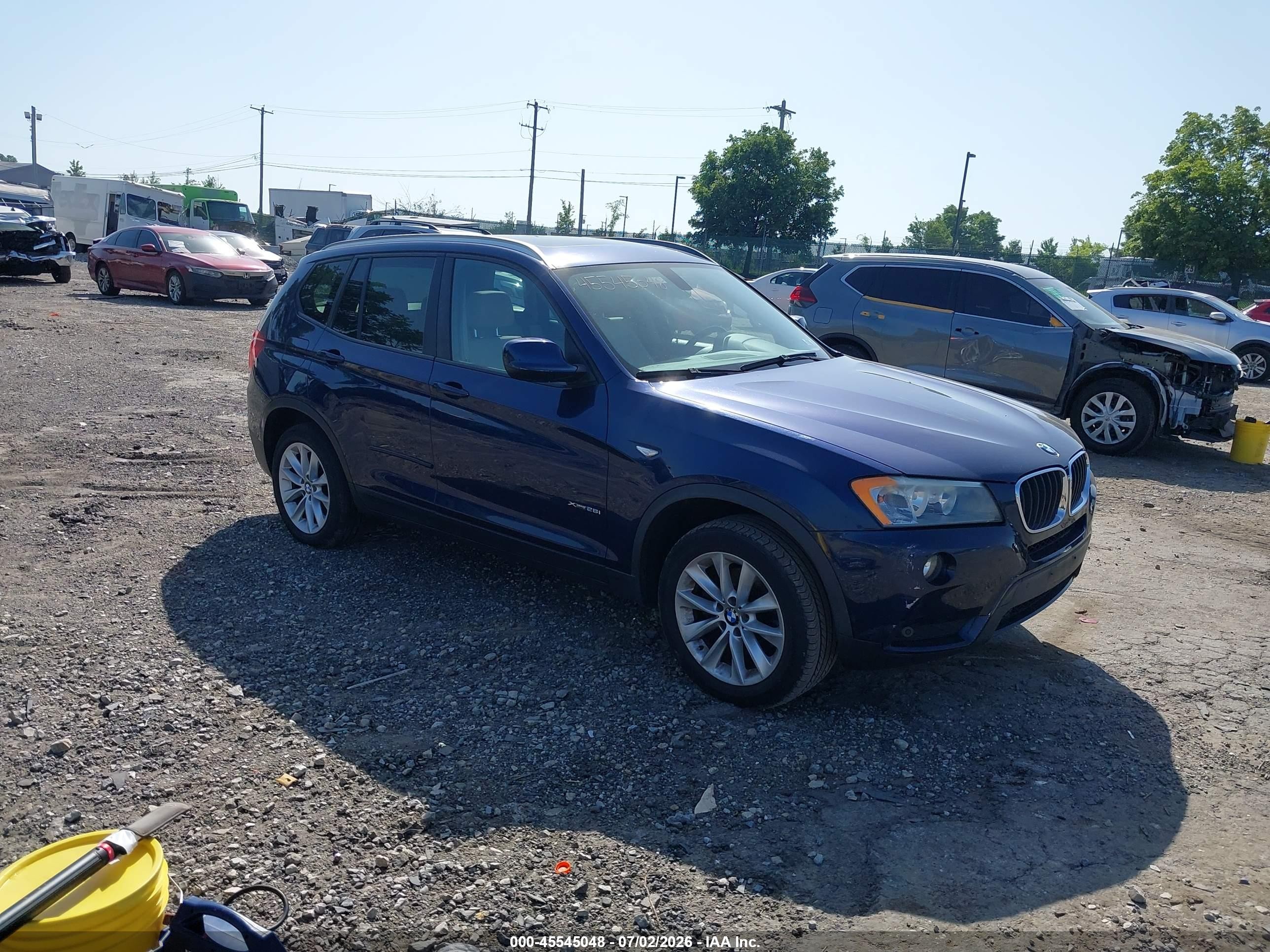 2013 Bmw X3 Xdrive28i Blue vin: 5UXWX9C53D0A09090