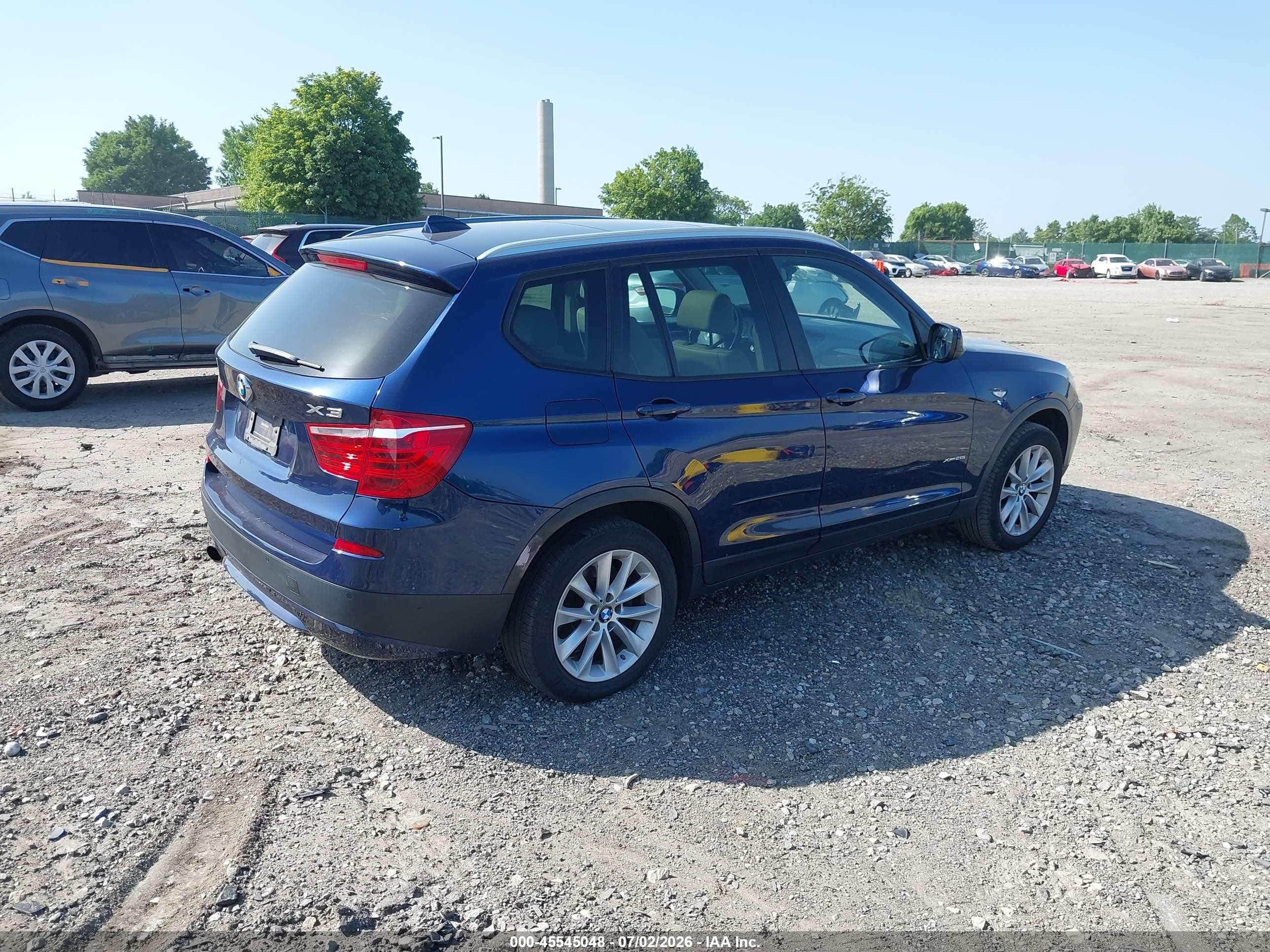 2013 Bmw X3 Xdrive28i Blue vin: 5UXWX9C53D0A09090