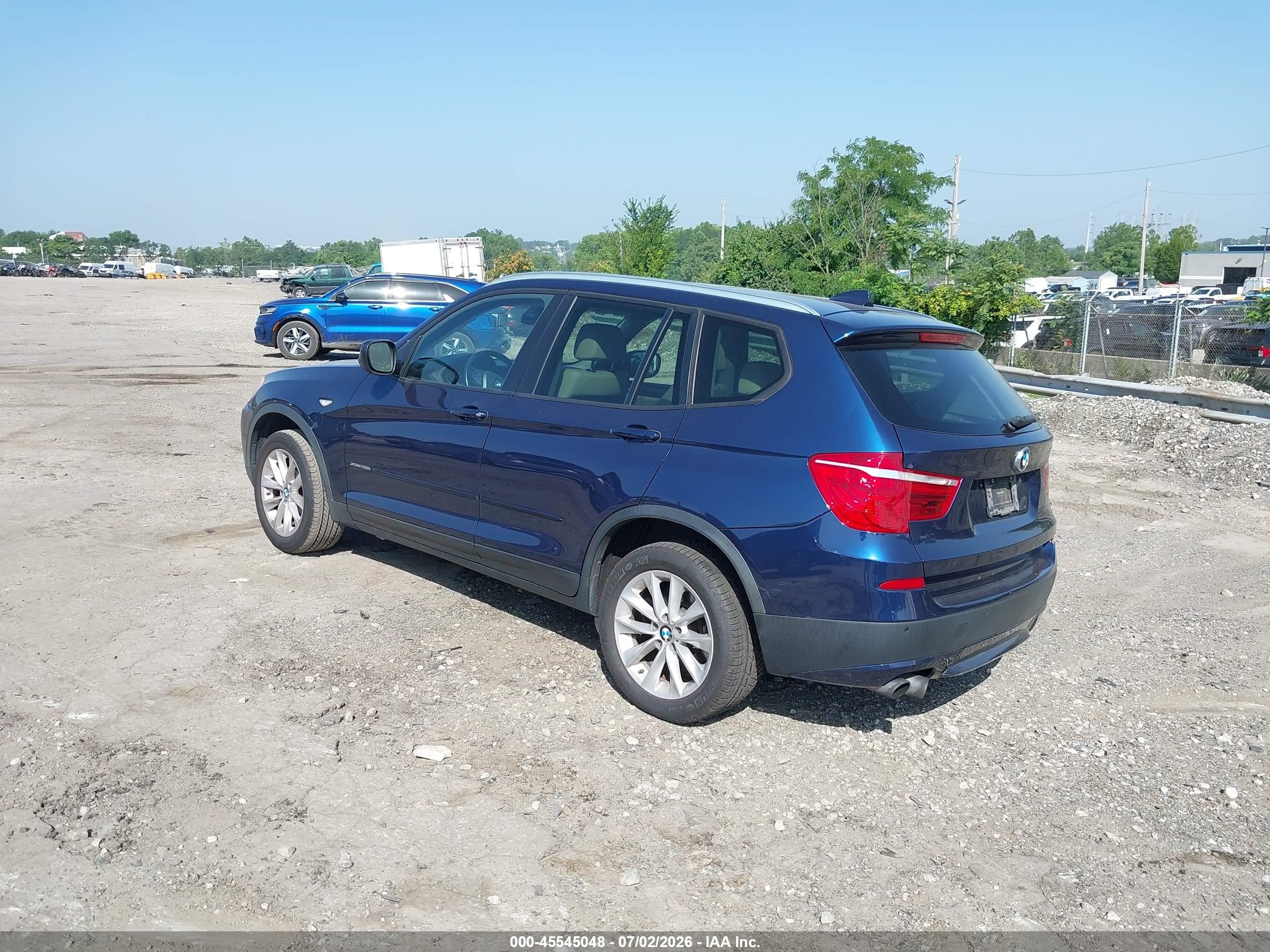 2013 Bmw X3 Xdrive28i Blue vin: 5UXWX9C53D0A09090