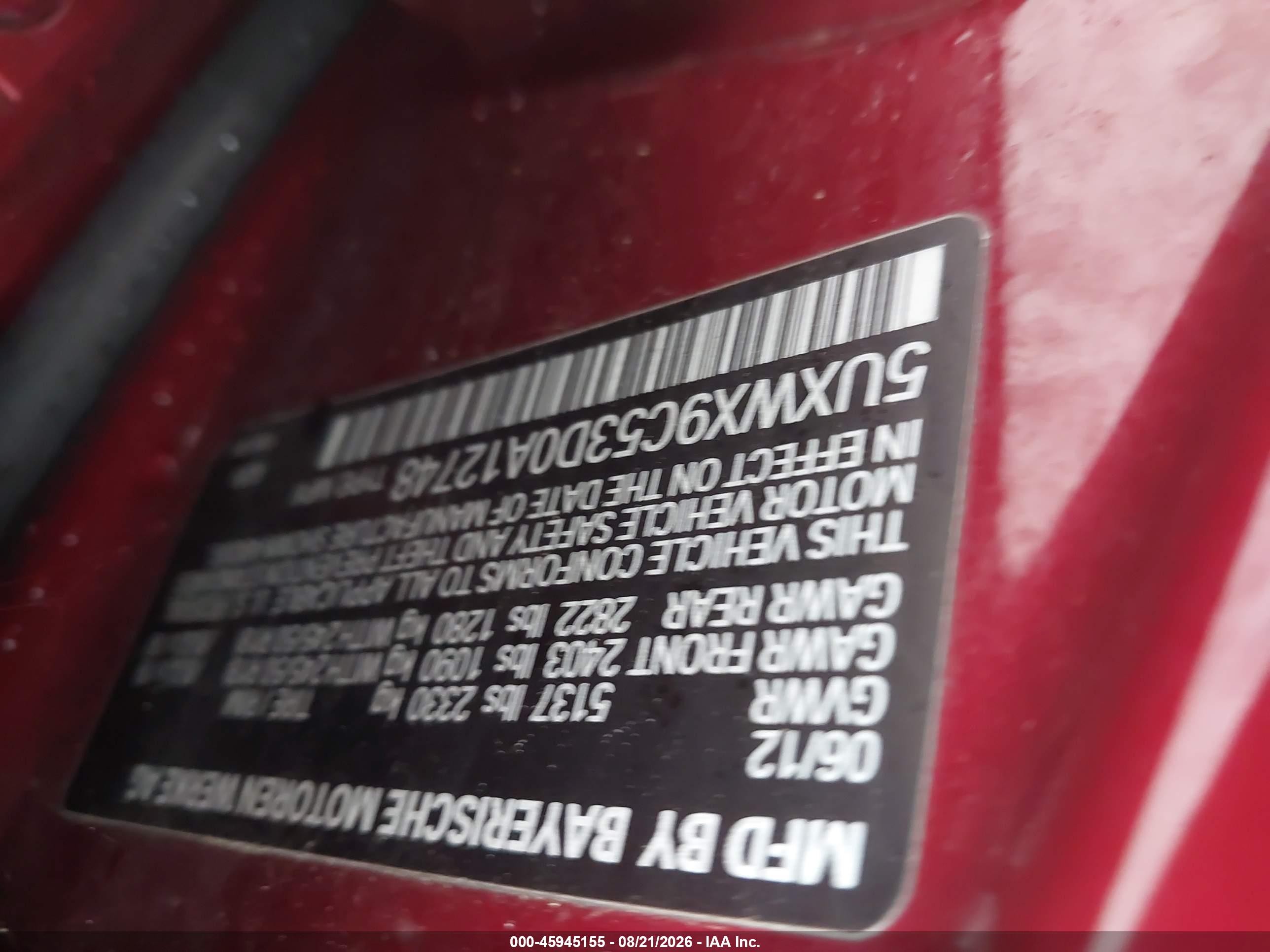 2013 Bmw X3 Xdrive28i Red vin: 5UXWX9C53D0A12748