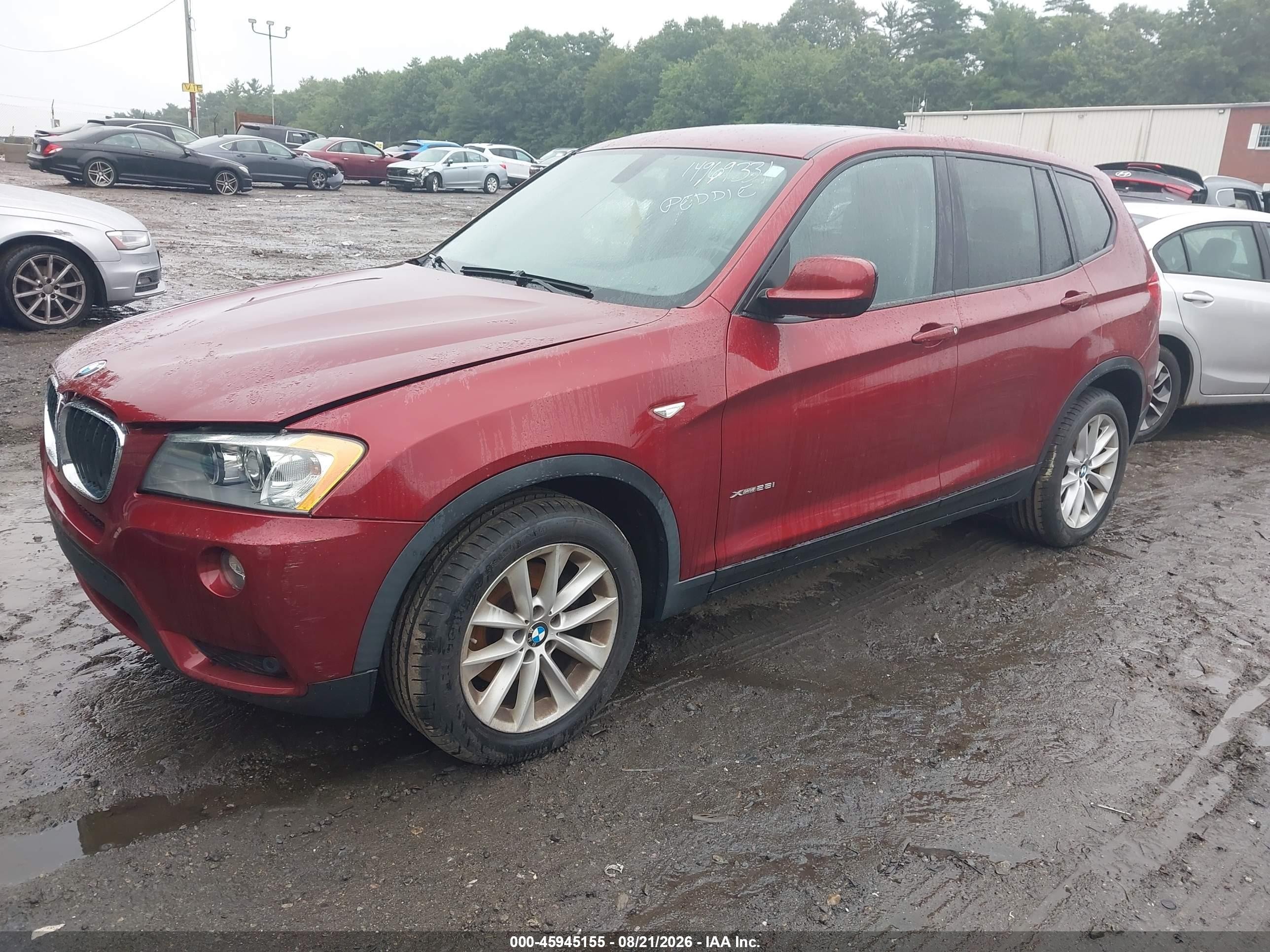 2013 Bmw X3 Xdrive28i Red vin: 5UXWX9C53D0A12748