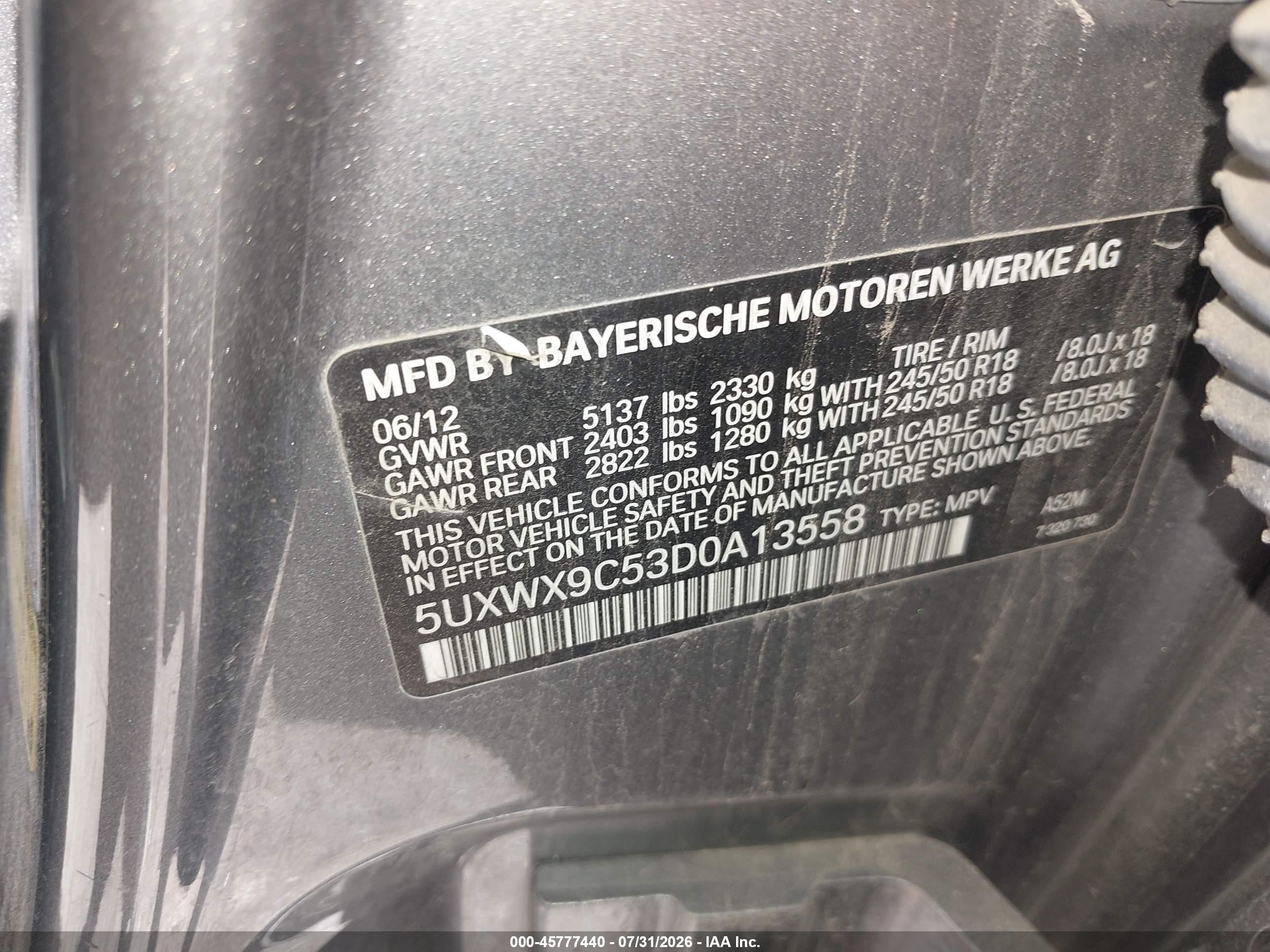 2013 Bmw X3 Xdrive28i Gray vin: 5UXWX9C53D0A13558