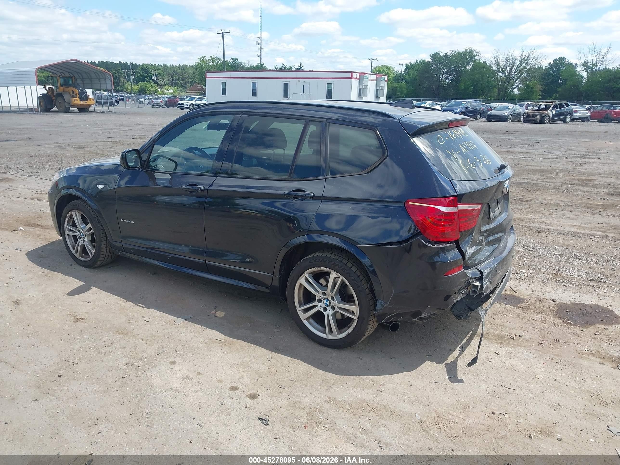 2013 Bmw X3 Xdrive28i Черный vin: 5UXWX9C53D0A19117