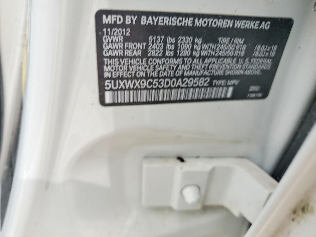 2013 Bmw X3 Xdrive28i White vin: 5UXWX9C53D0A29582