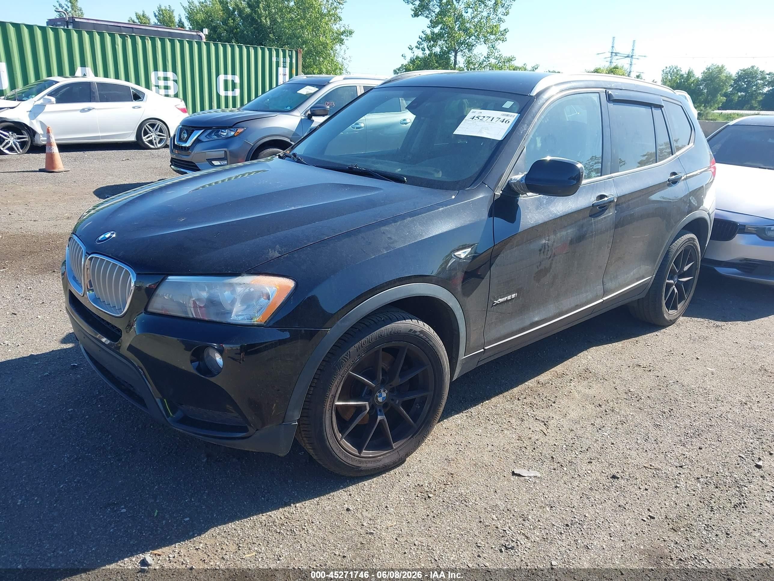 2013 Bmw X3 Xdrive28i Black vin: 5UXWX9C53D0A30988