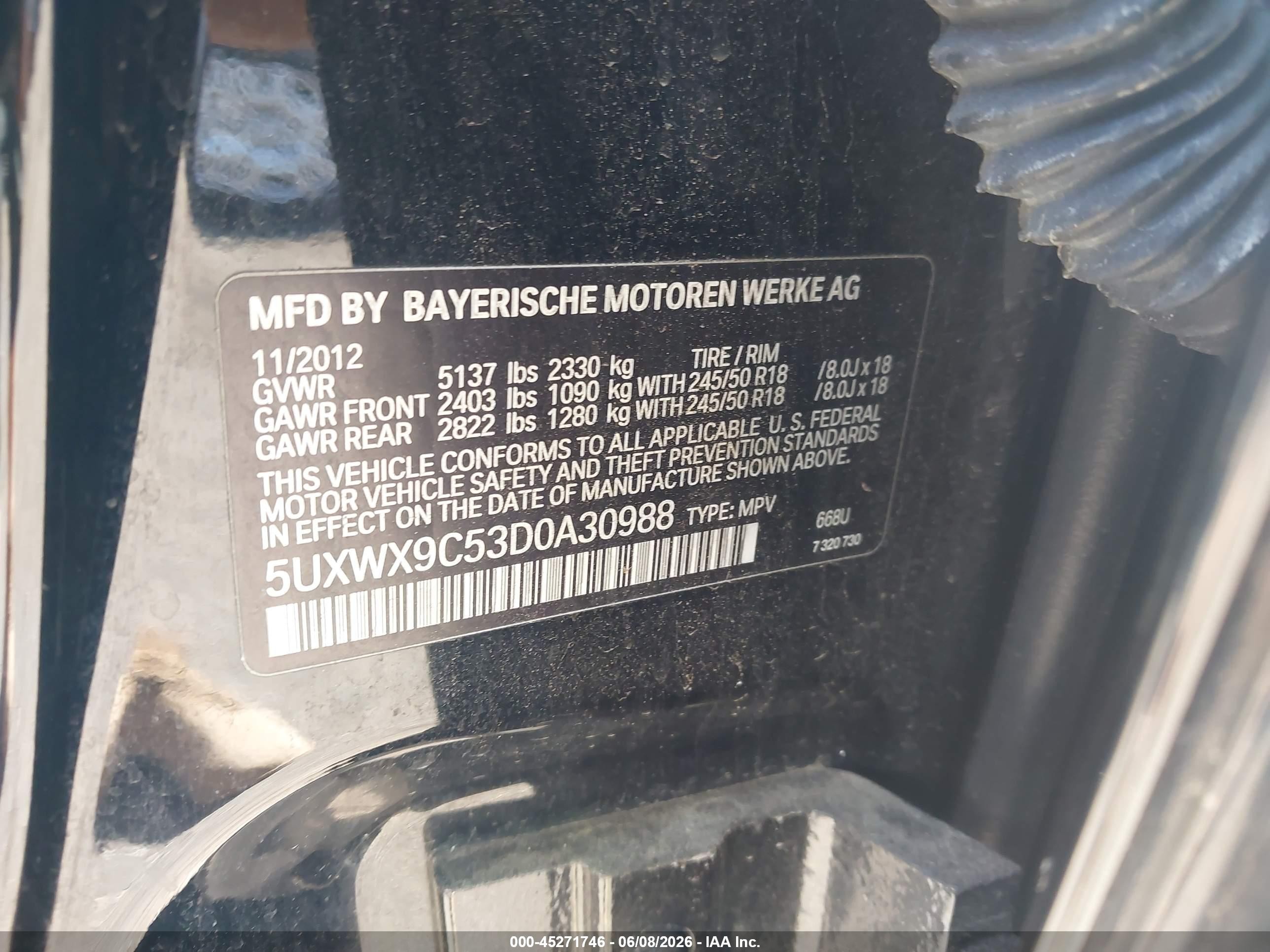 2013 Bmw X3 Xdrive28i Black vin: 5UXWX9C53D0A30988
