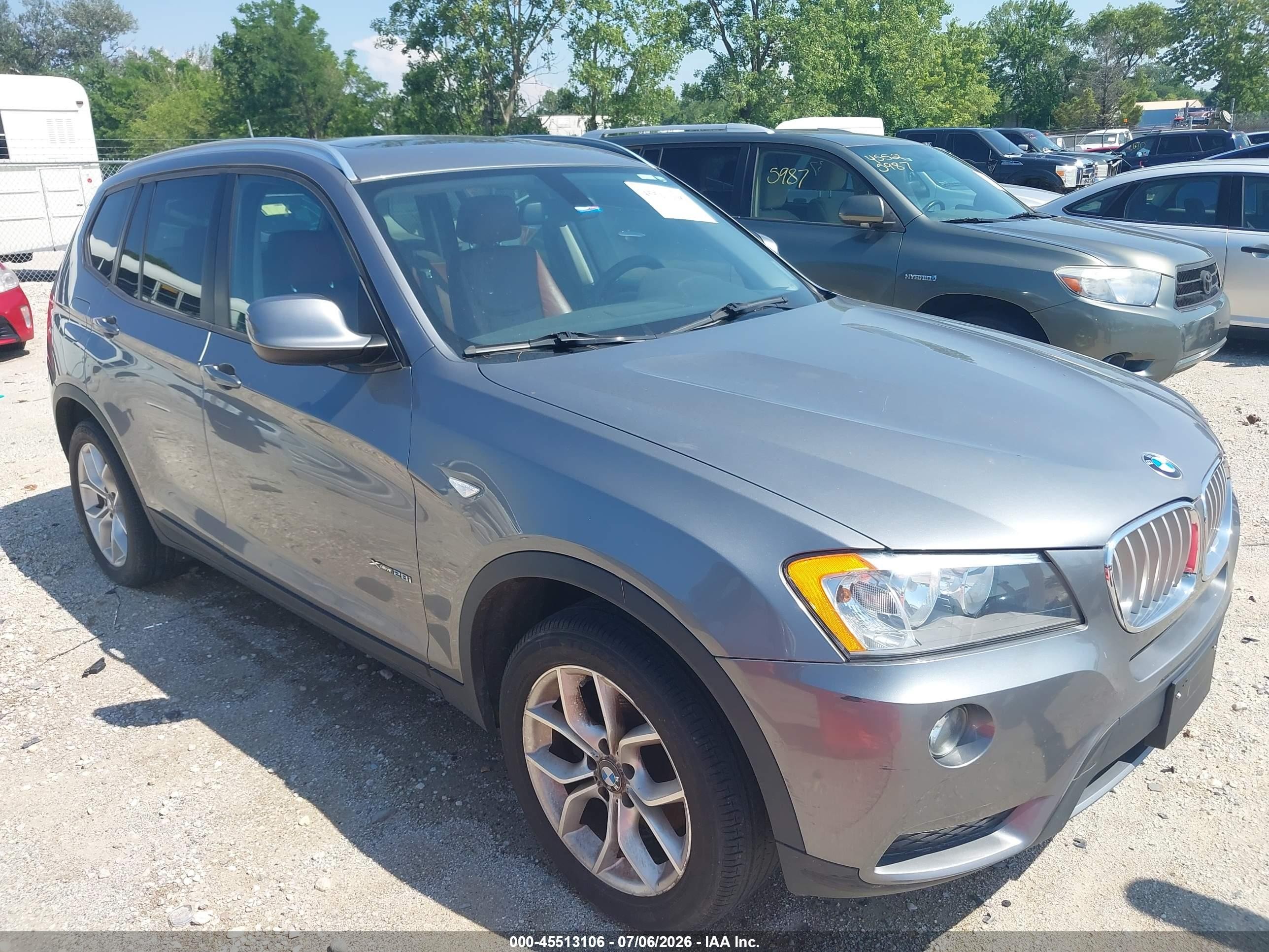2013 Bmw X3 Xdrive28i Gray vin: 5UXWX9C53D0A32210