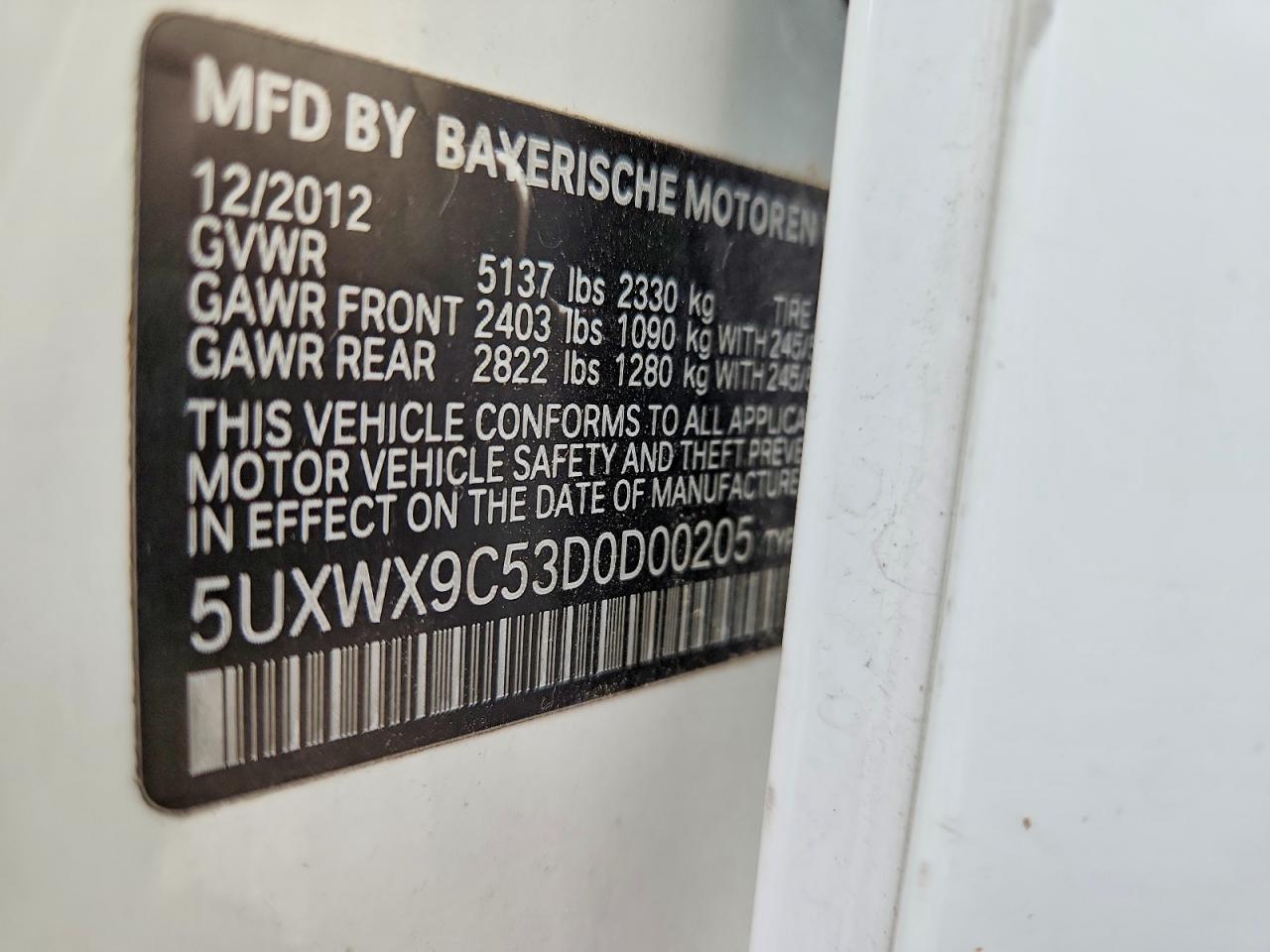 2013 Bmw X3 Xdrive28i White vin: 5UXWX9C53D0D00205
