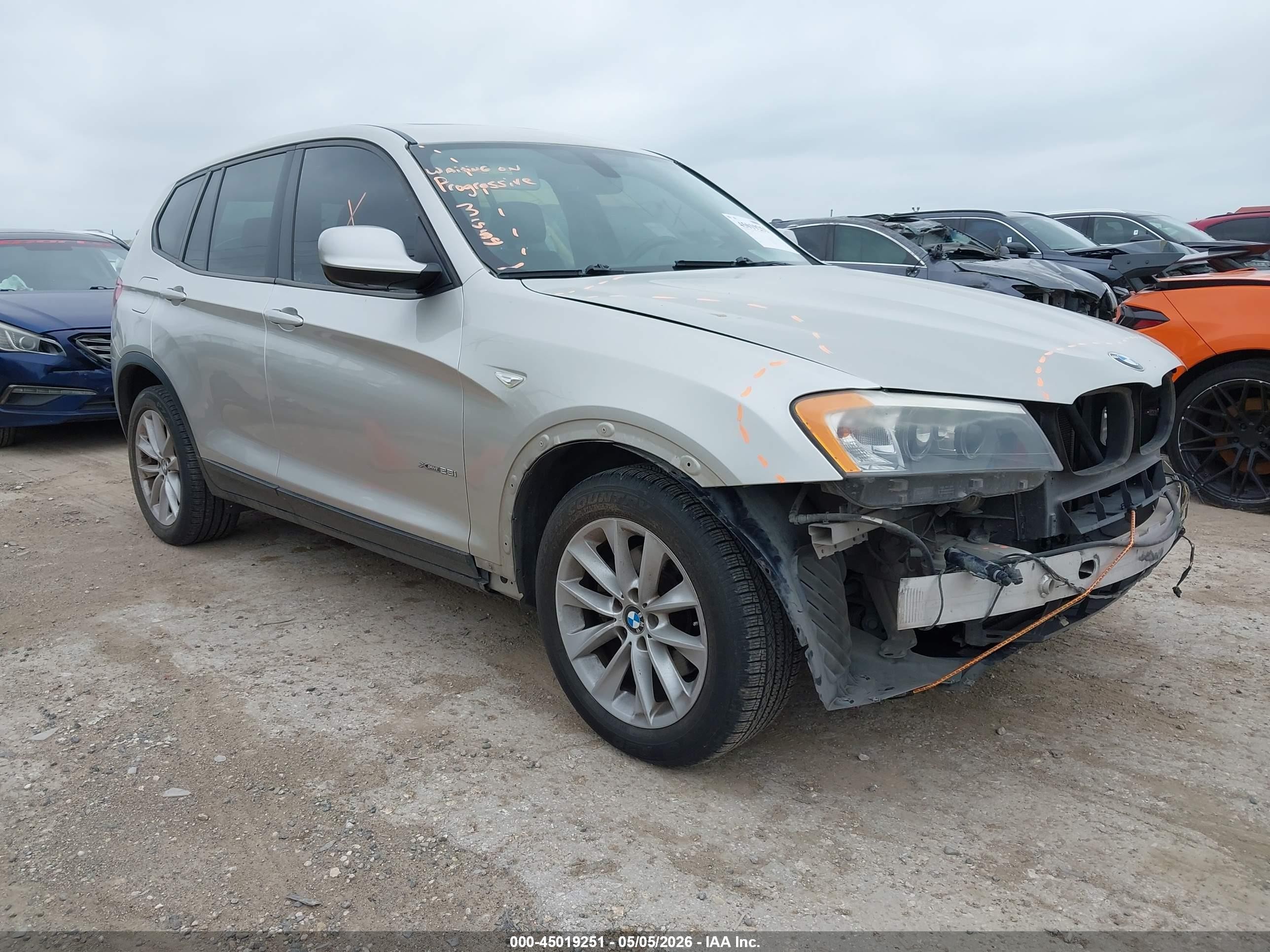 2014 Bmw X3 Xdrive28i Silver vin: 5UXWX9C53E0D10136