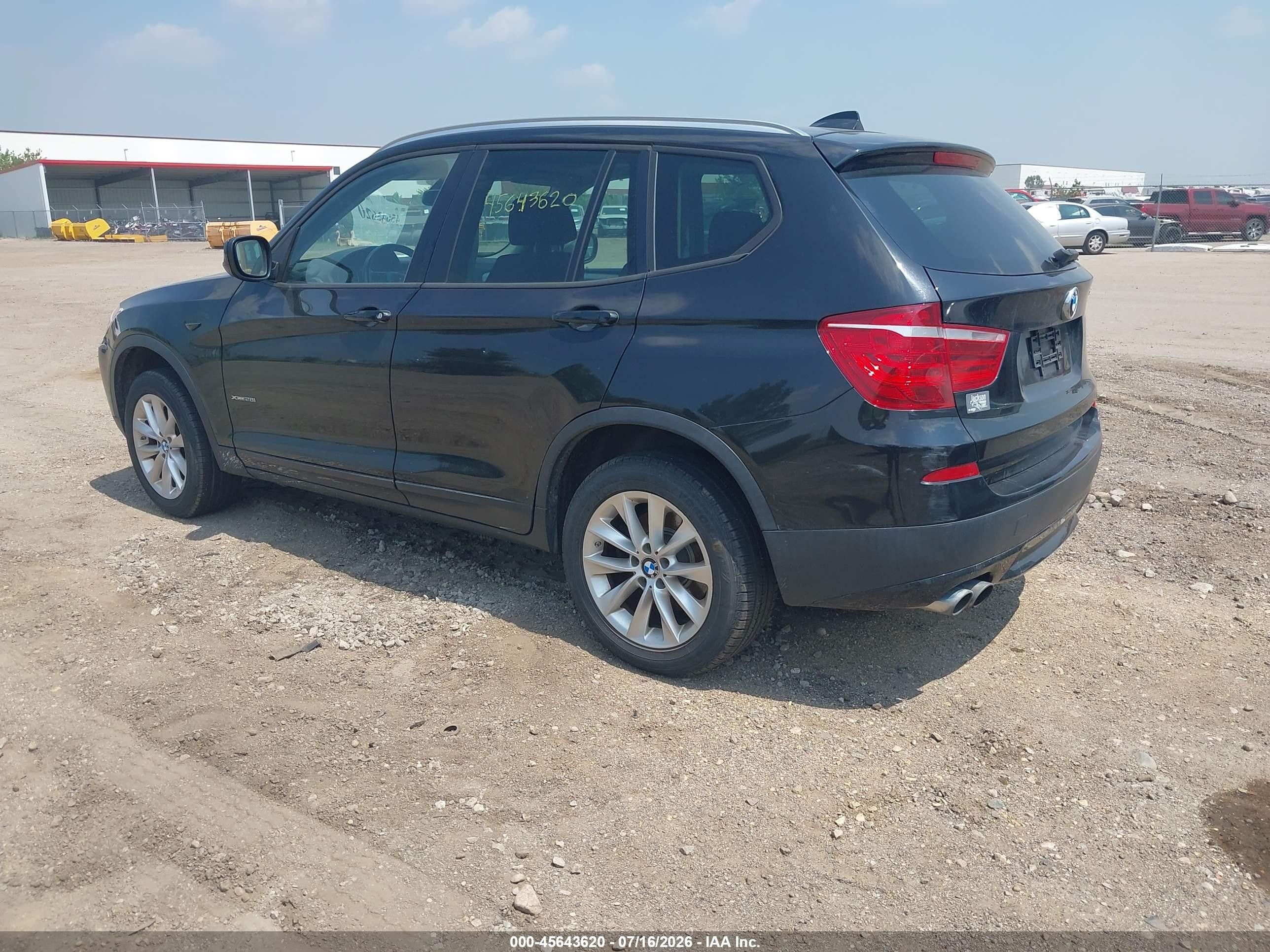 2014 Bmw X3 Xdrive28i Black vin: 5UXWX9C53E0D12016