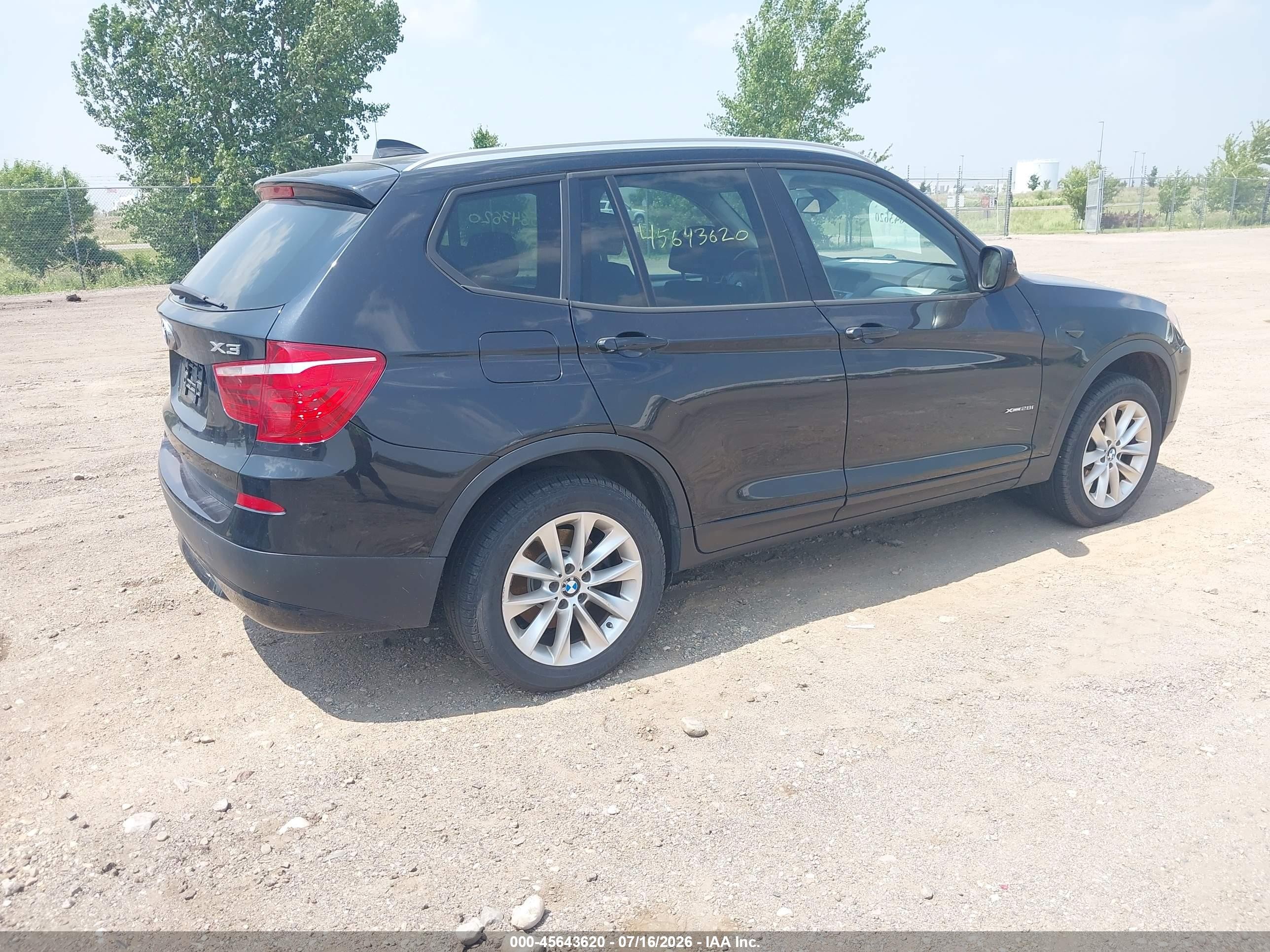 2014 Bmw X3 Xdrive28i Black vin: 5UXWX9C53E0D12016