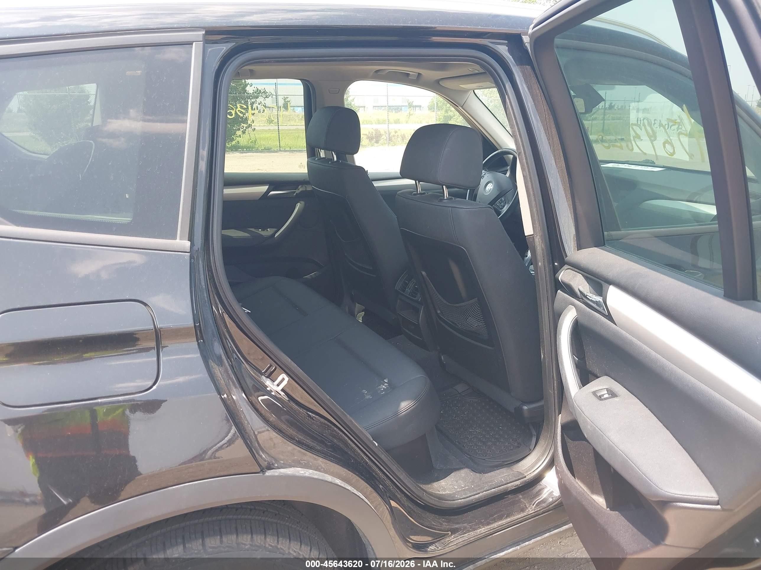2014 Bmw X3 Xdrive28i Black vin: 5UXWX9C53E0D12016