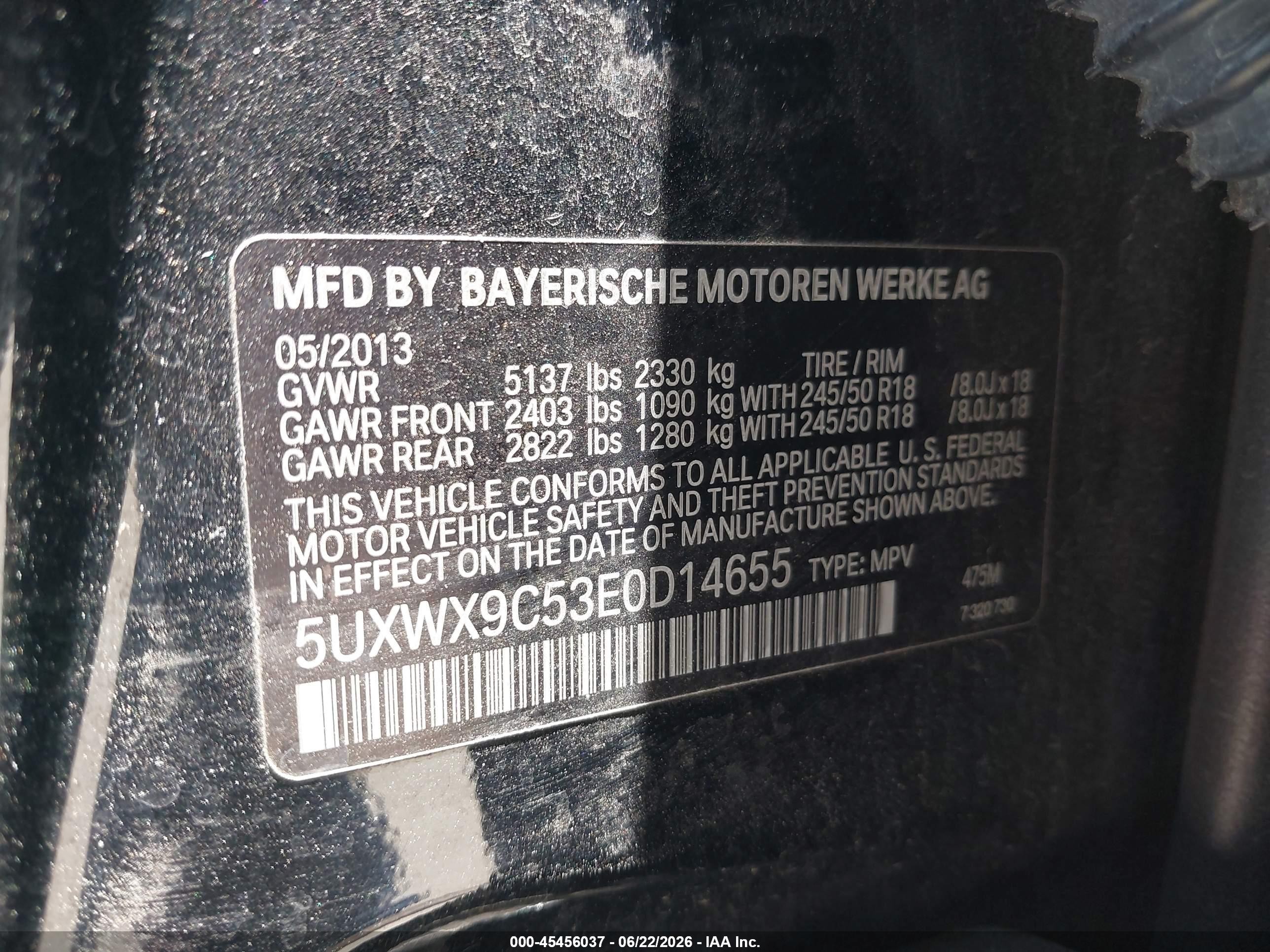 2014 Bmw X3 Xdrive28i Black vin: 5UXWX9C53E0D14655