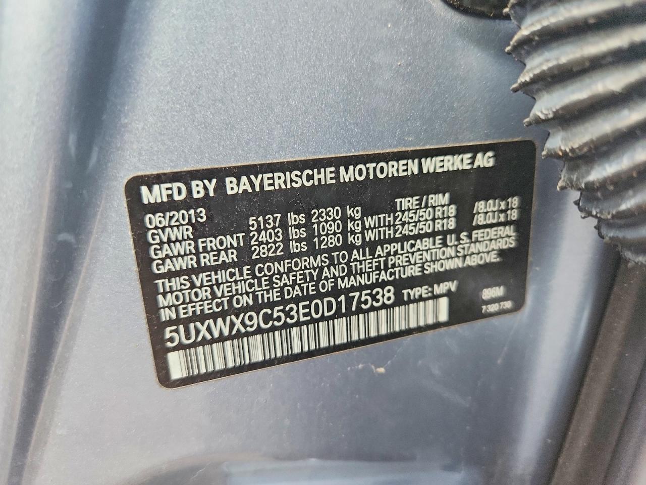 2014 Bmw X3 Xdrive28i Синий vin: 5UXWX9C53E0D17538