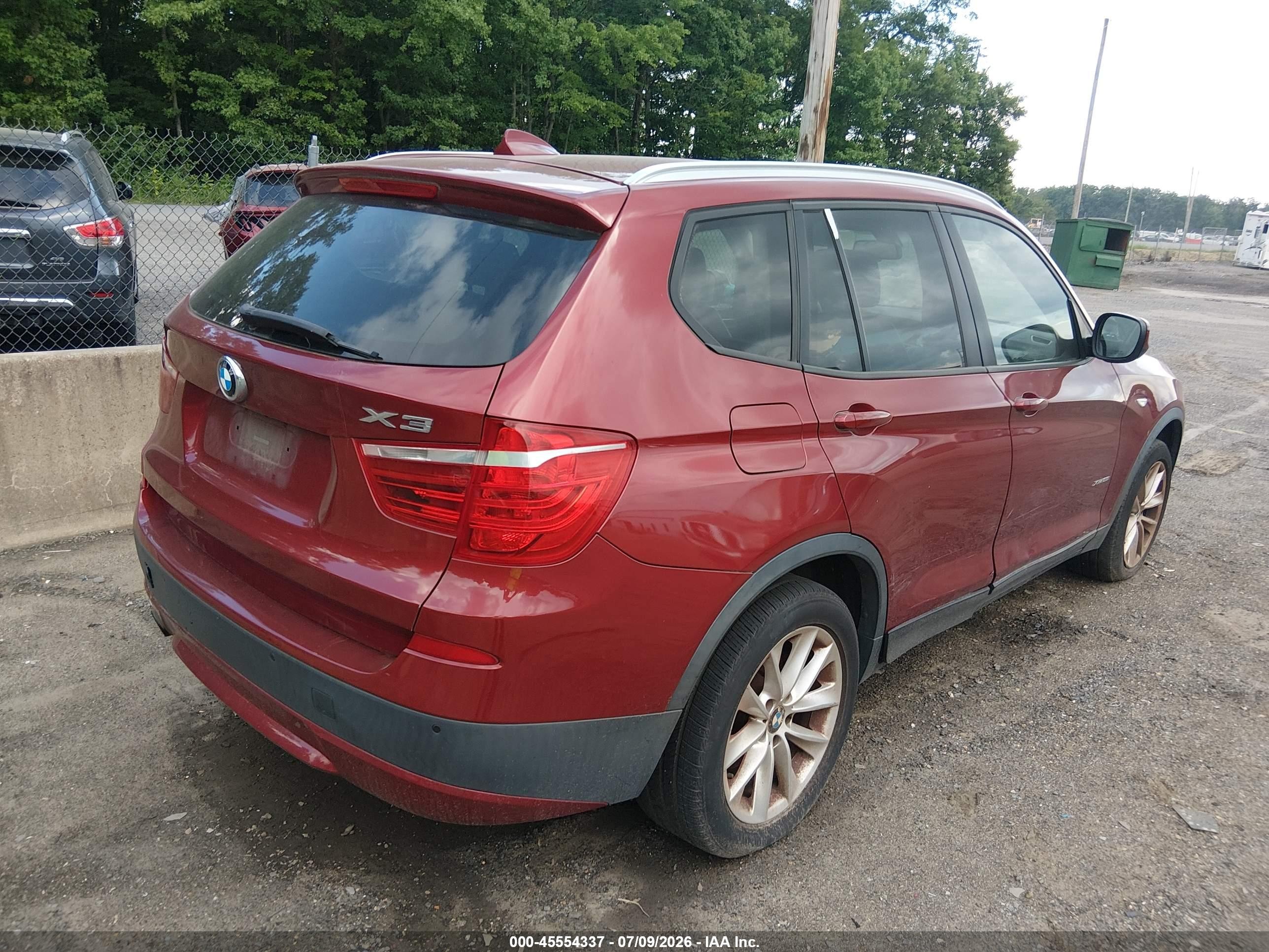 2014 Bmw X3 Xdrive28i Red vin: 5UXWX9C53E0D26899