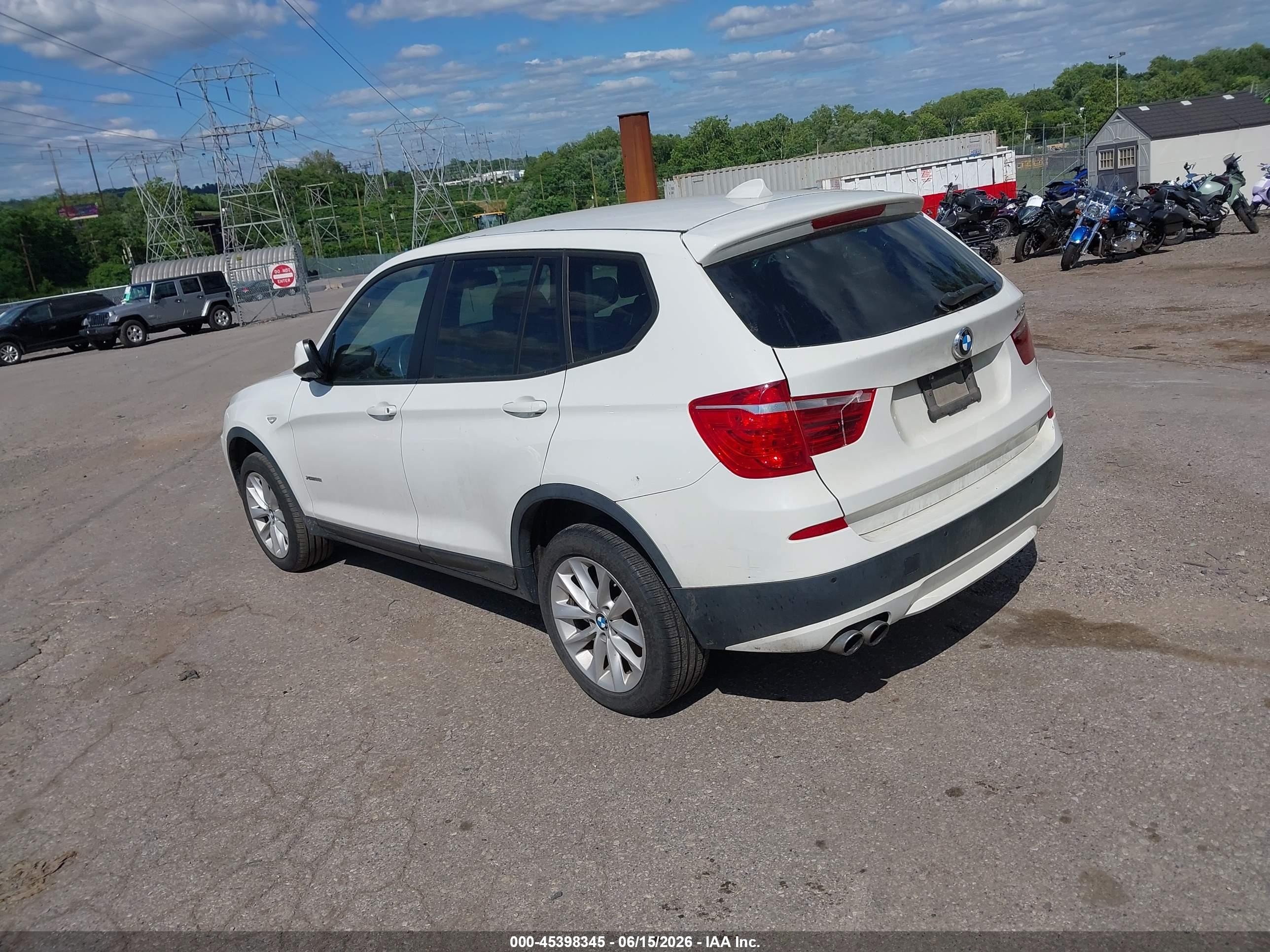 2014 Bmw X3 Xdrive28i White vin: 5UXWX9C53E0D29883