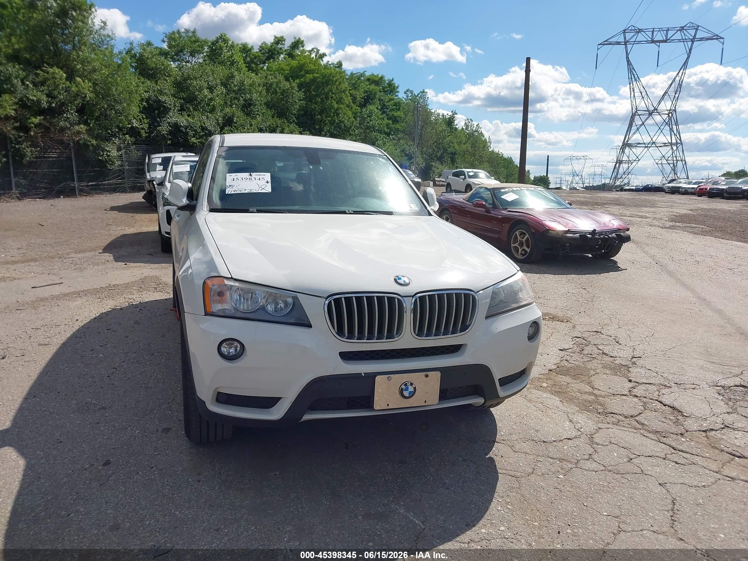 2014 Bmw X3 Xdrive28i White vin: 5UXWX9C53E0D29883
