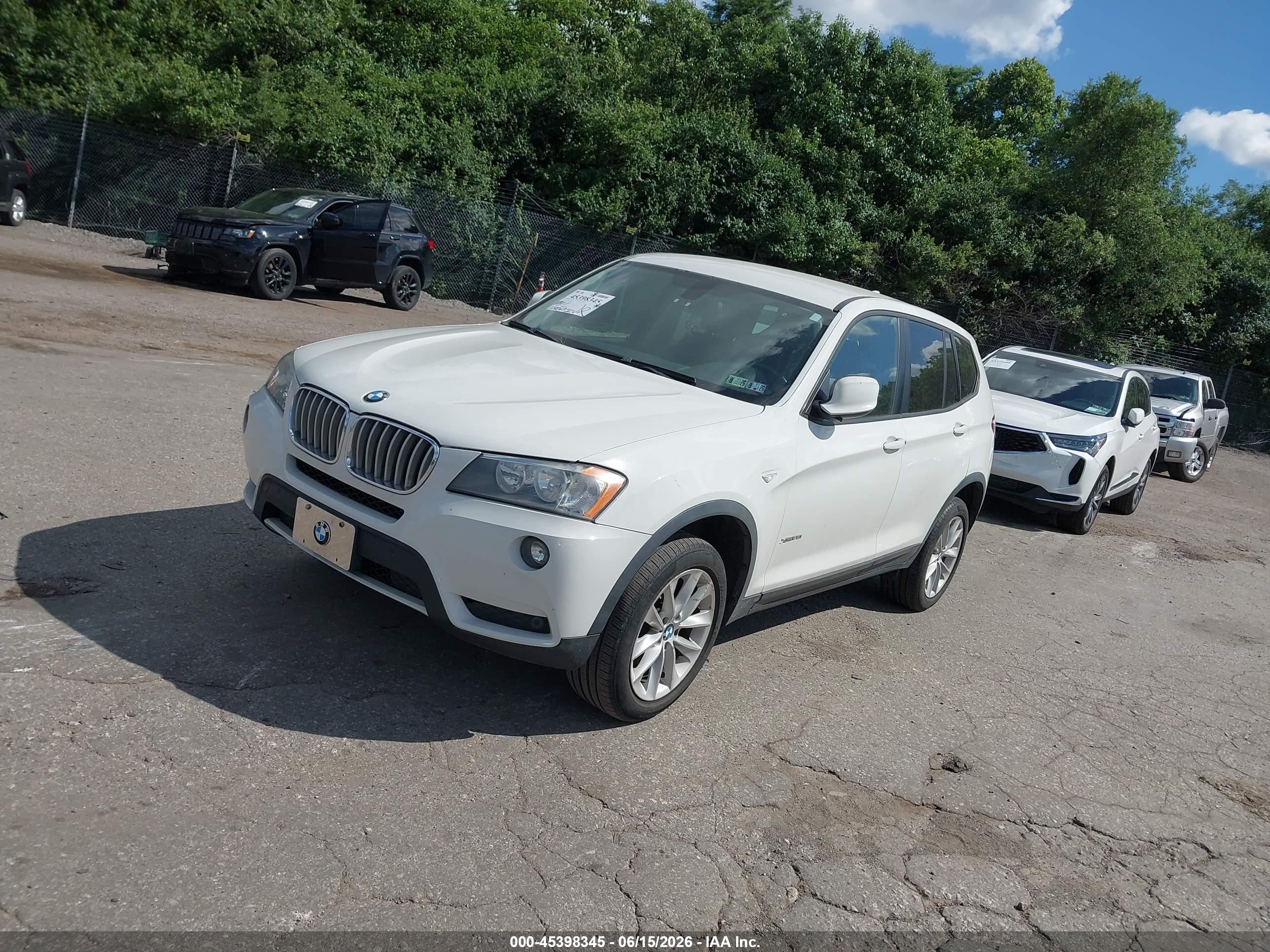 2014 Bmw X3 Xdrive28i White vin: 5UXWX9C53E0D29883