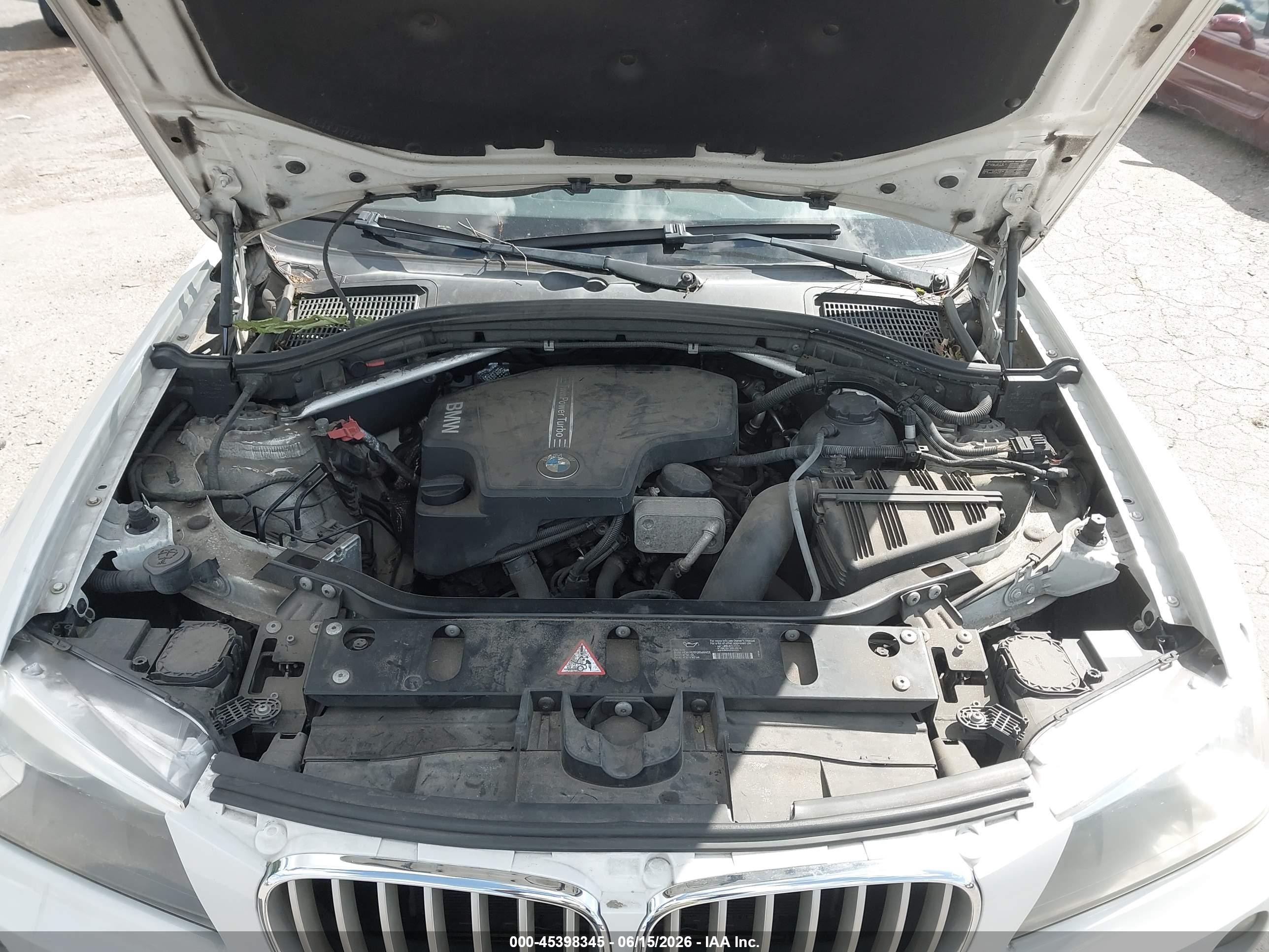 2014 Bmw X3 Xdrive28i White vin: 5UXWX9C53E0D29883