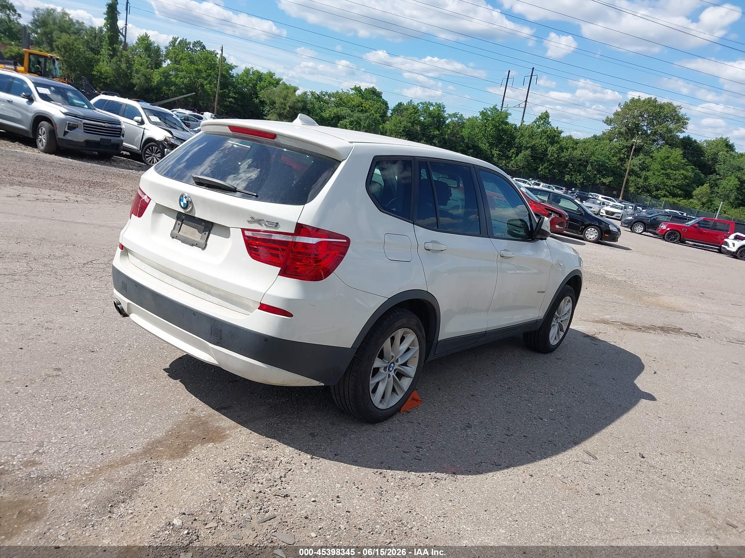 2014 Bmw X3 Xdrive28i White vin: 5UXWX9C53E0D29883