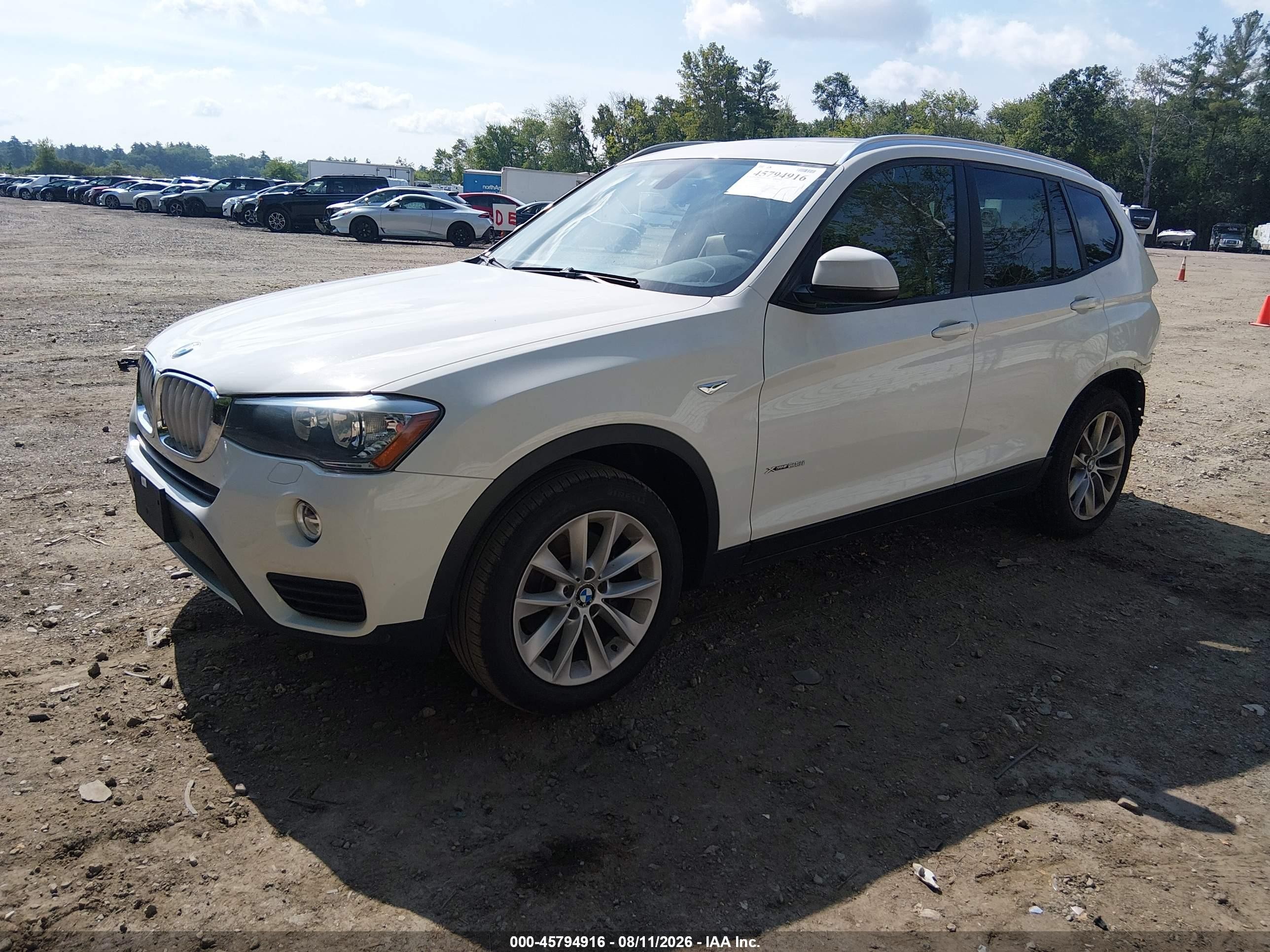 2015 Bmw X3 Xdrive28i White vin: 5UXWX9C53F0D54994