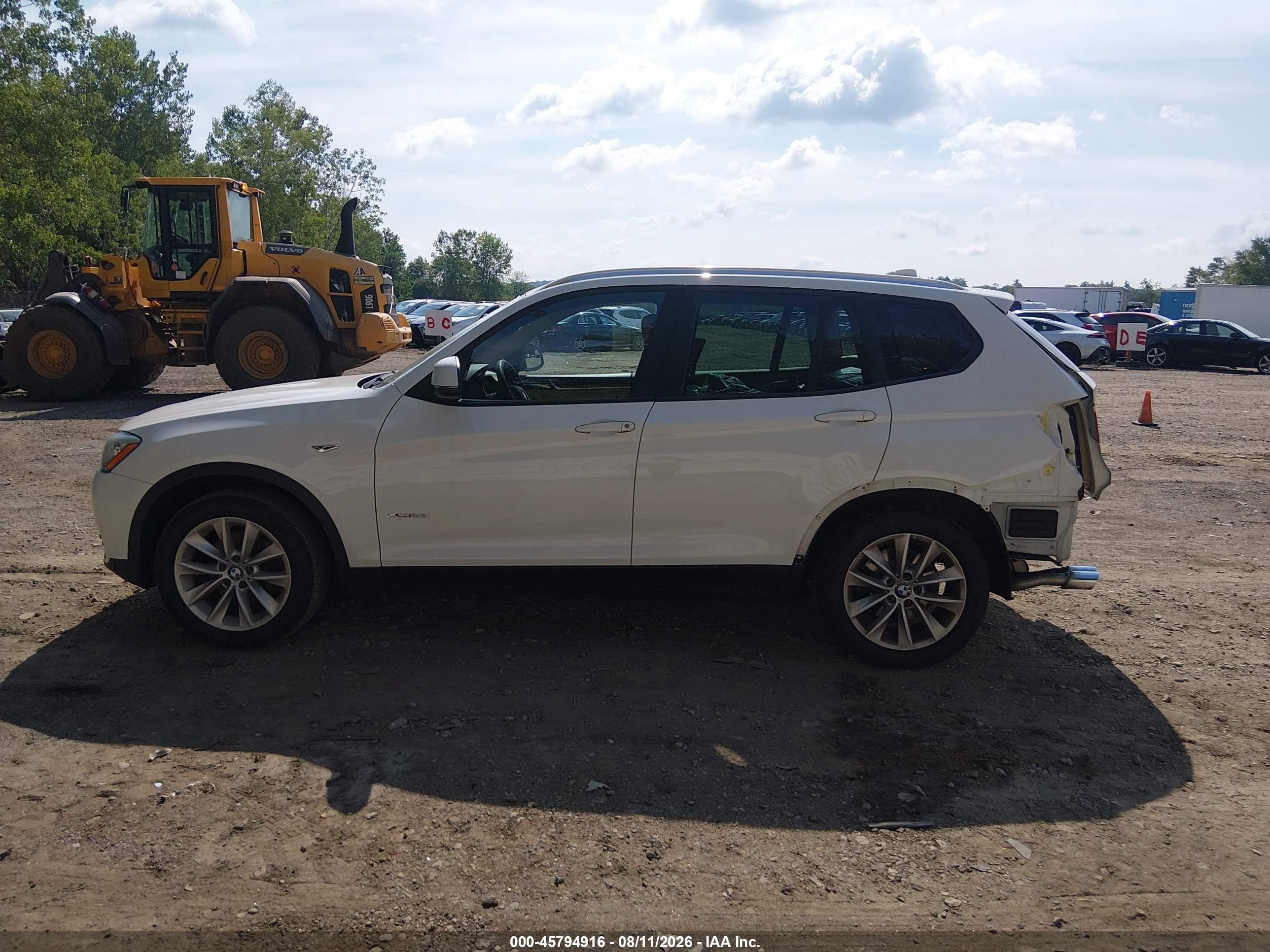 2015 Bmw X3 Xdrive28i White vin: 5UXWX9C53F0D54994