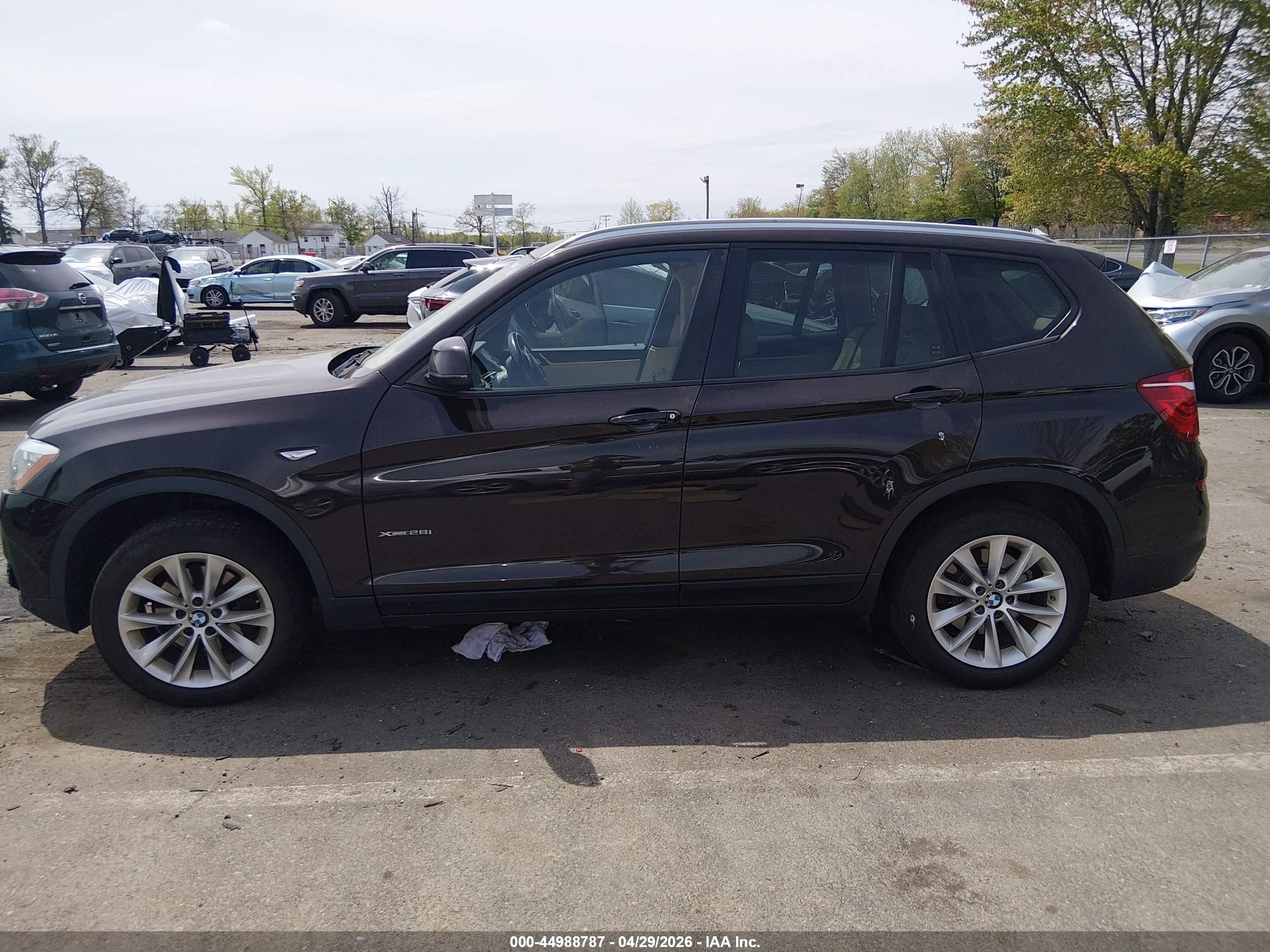 2015 Bmw X3 Xdrive28i Black vin: 5UXWX9C53F0D56583