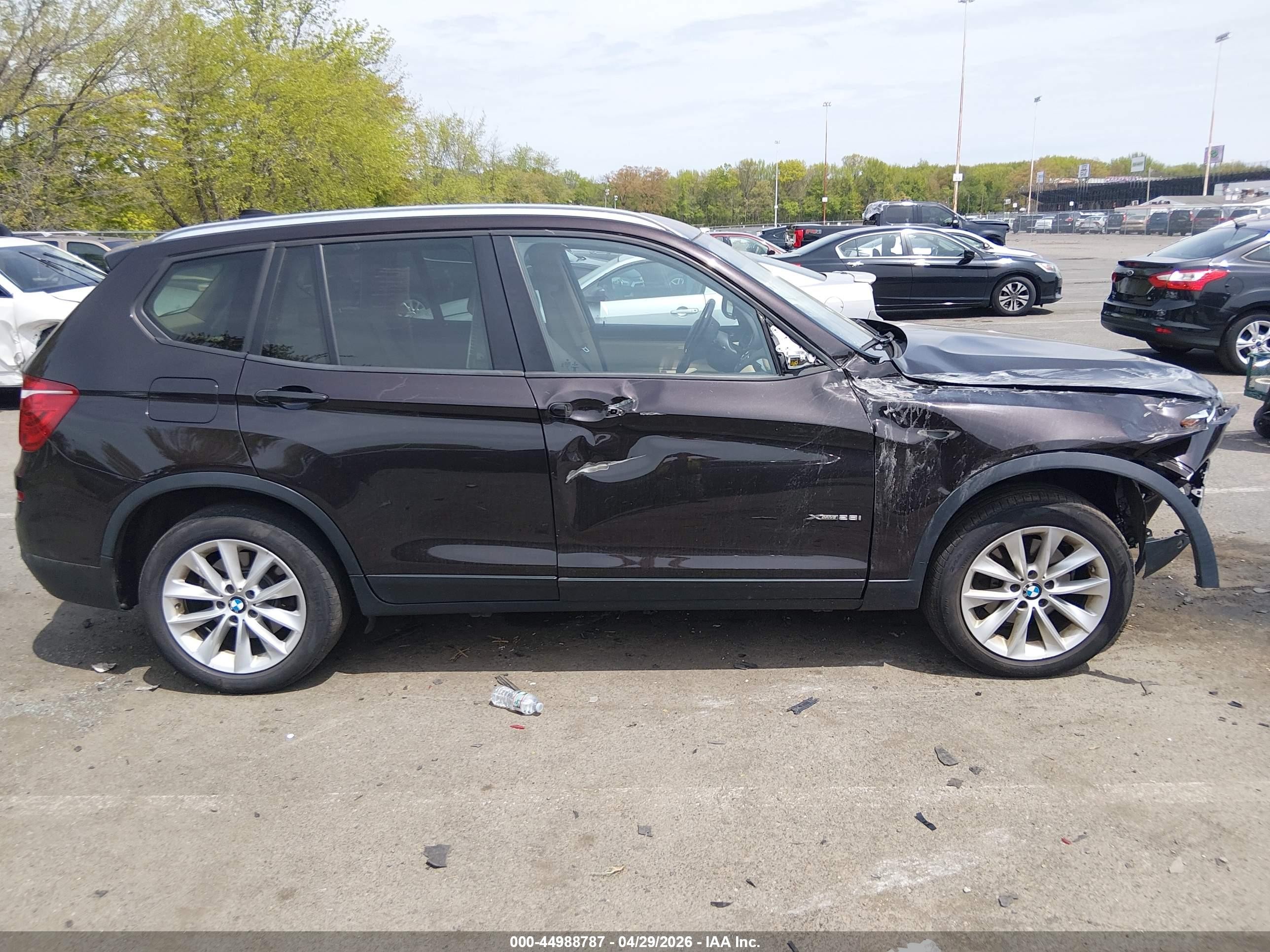 2015 Bmw X3 Xdrive28i Black vin: 5UXWX9C53F0D56583